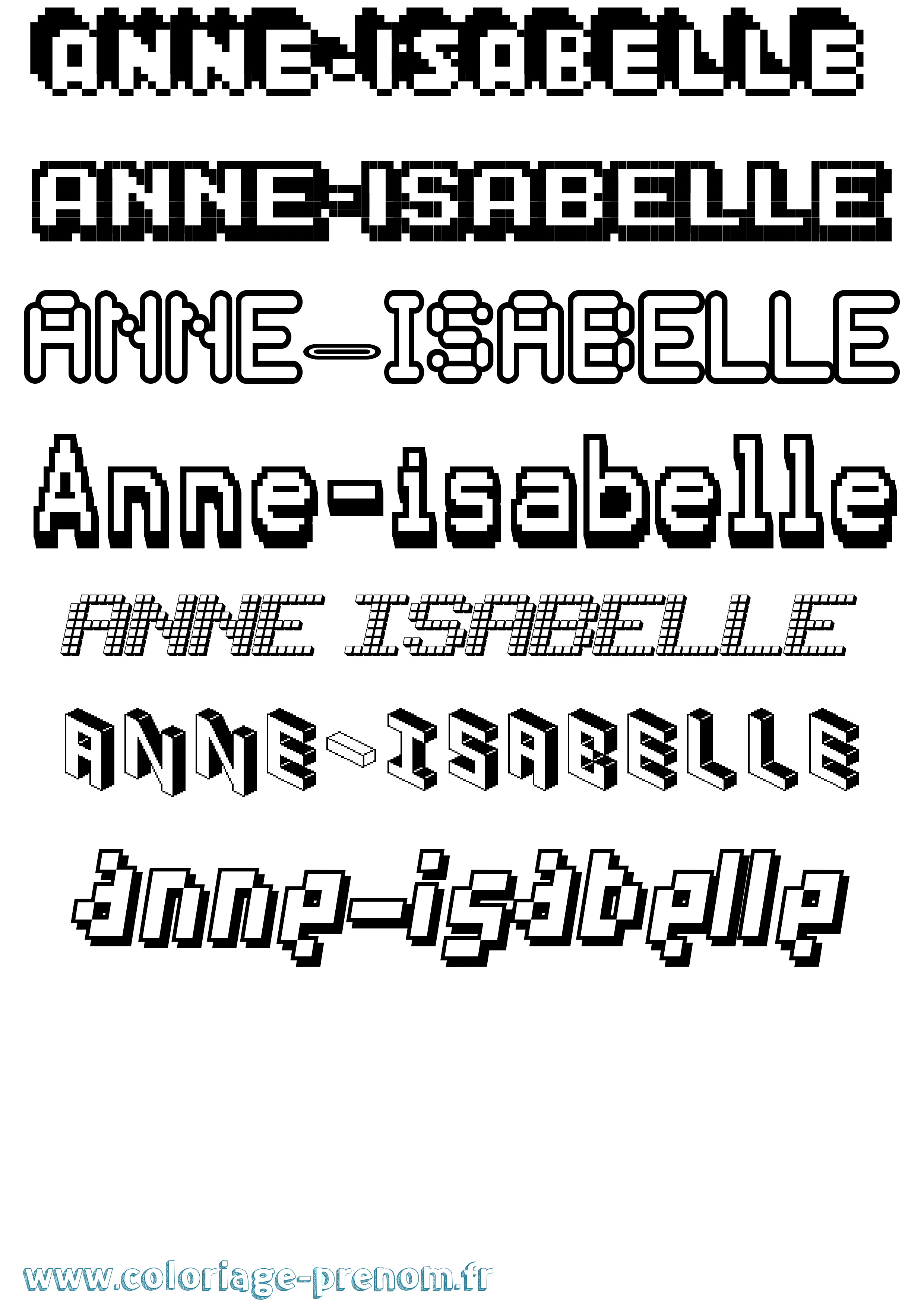 Coloriage prénom Anne-Isabelle Pixel