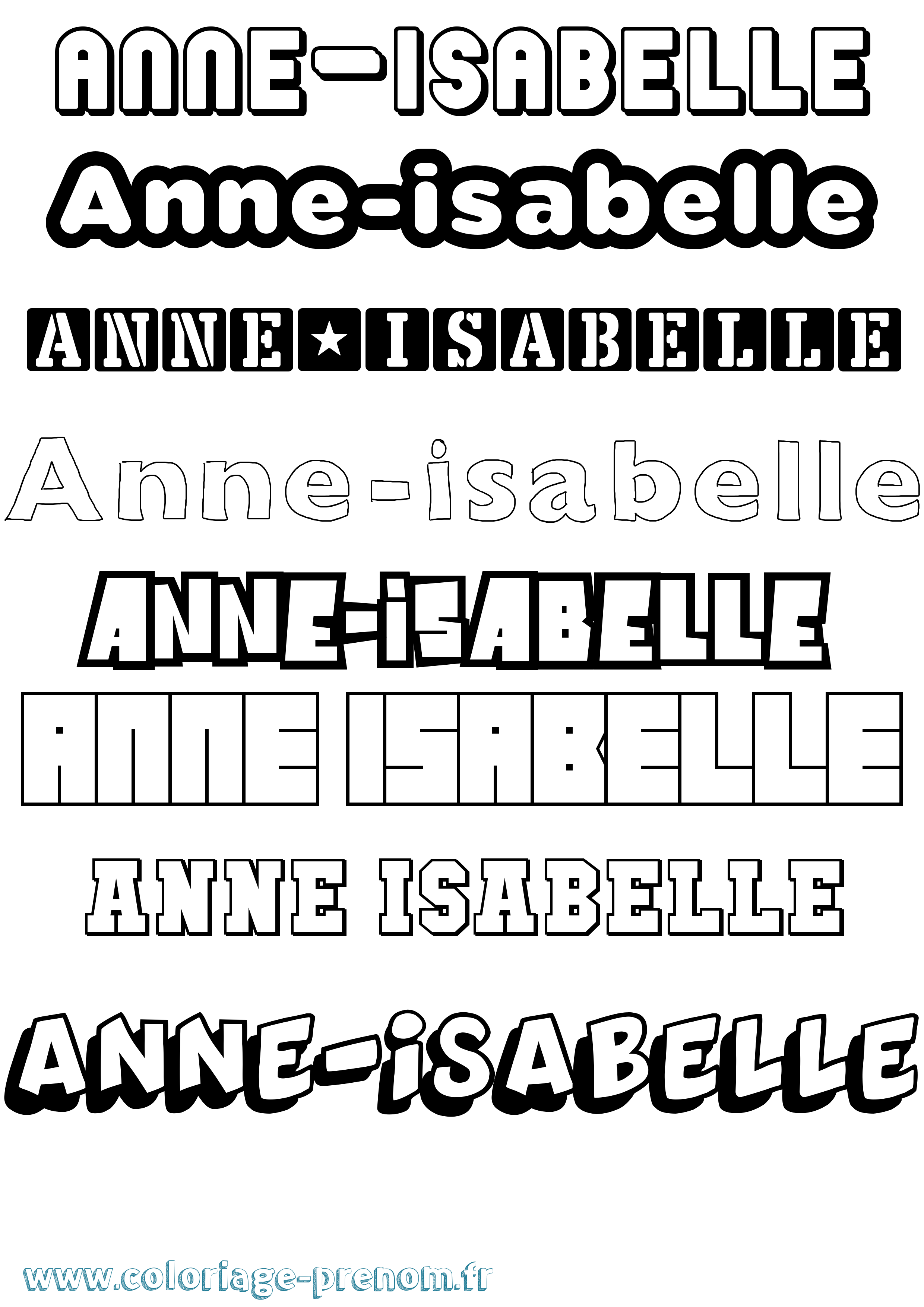 Coloriage prénom Anne-Isabelle Simple