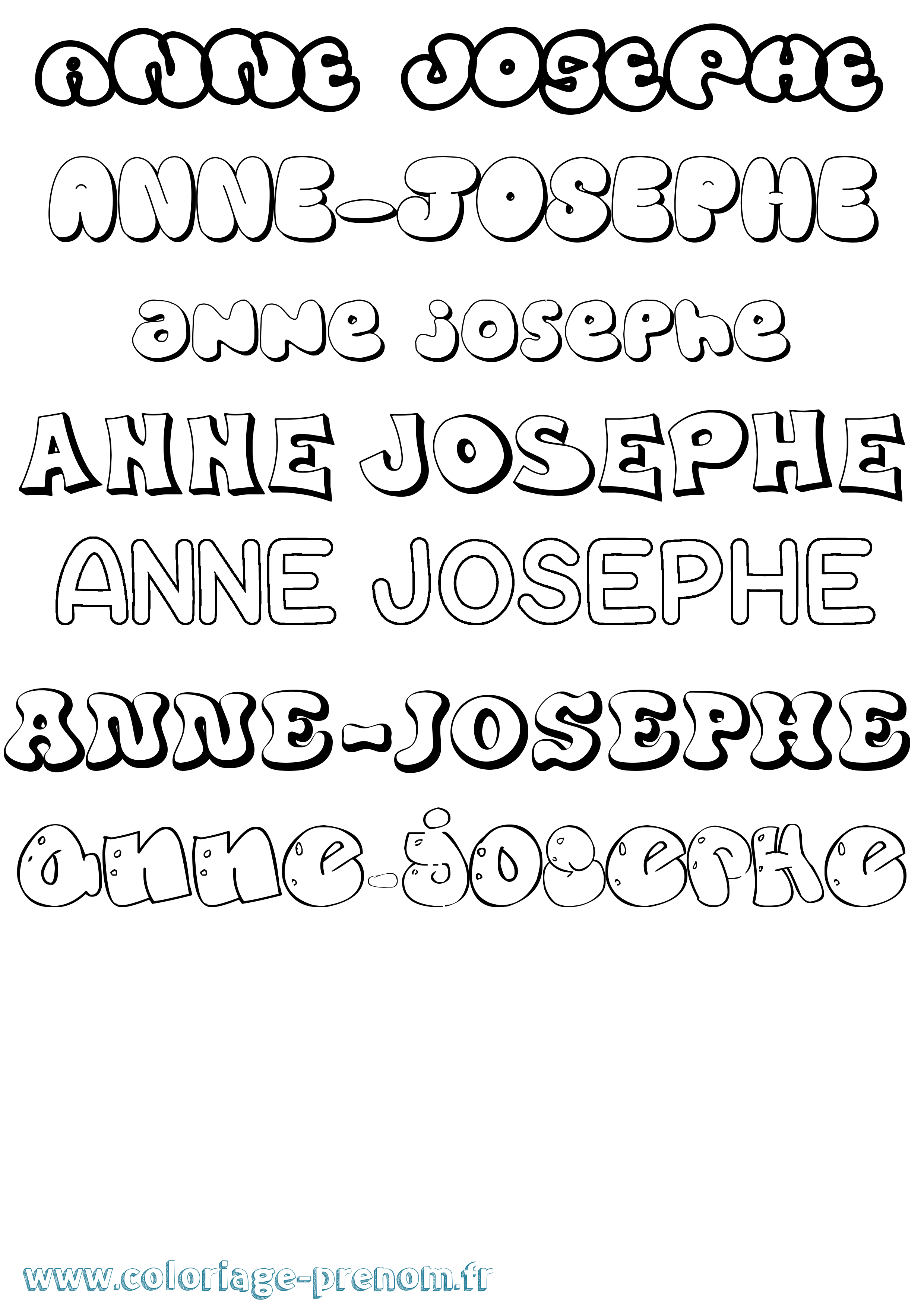 Coloriage prénom Anne-Josephe Bubble