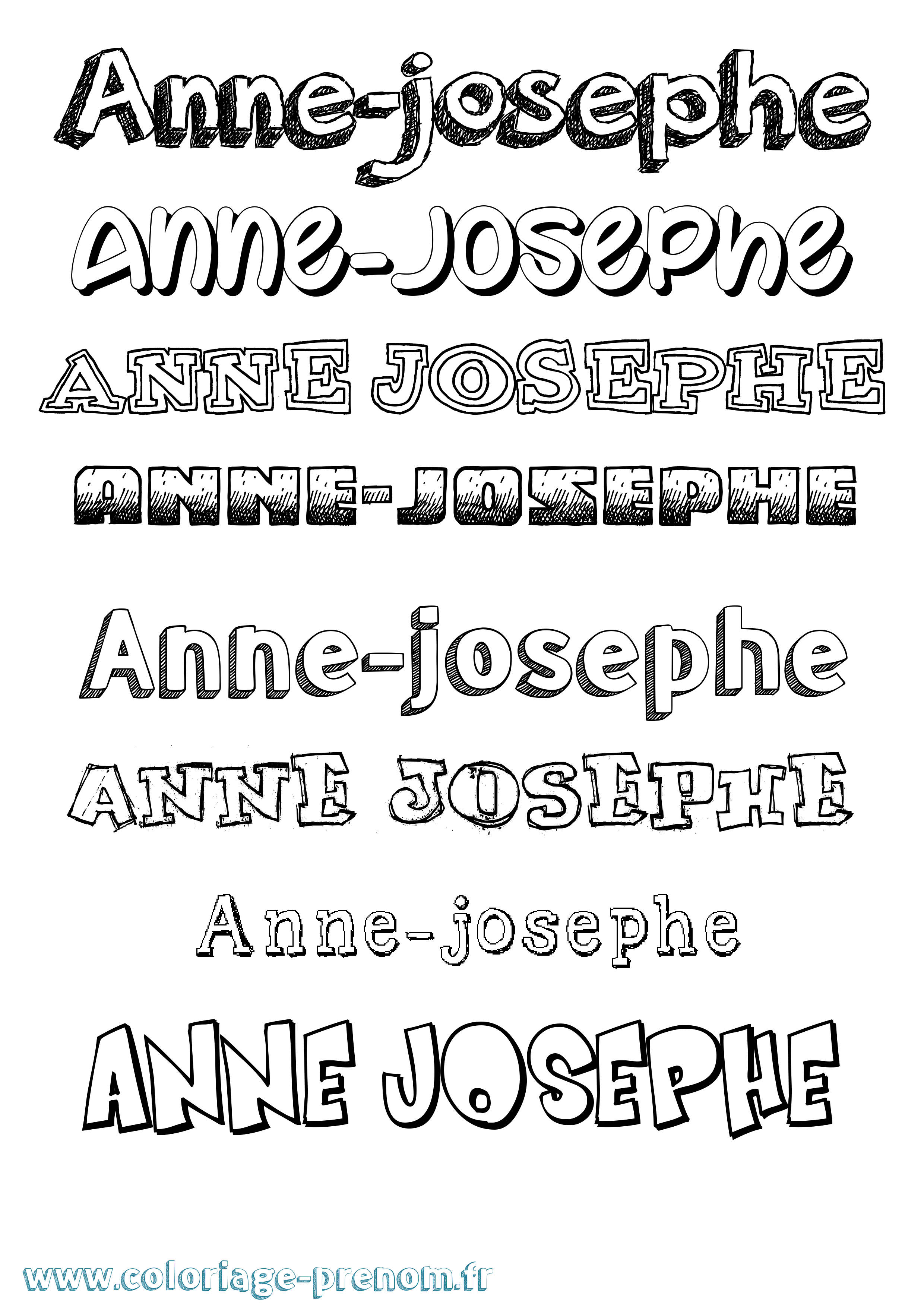 Coloriage prénom Anne-Josephe Dessiné