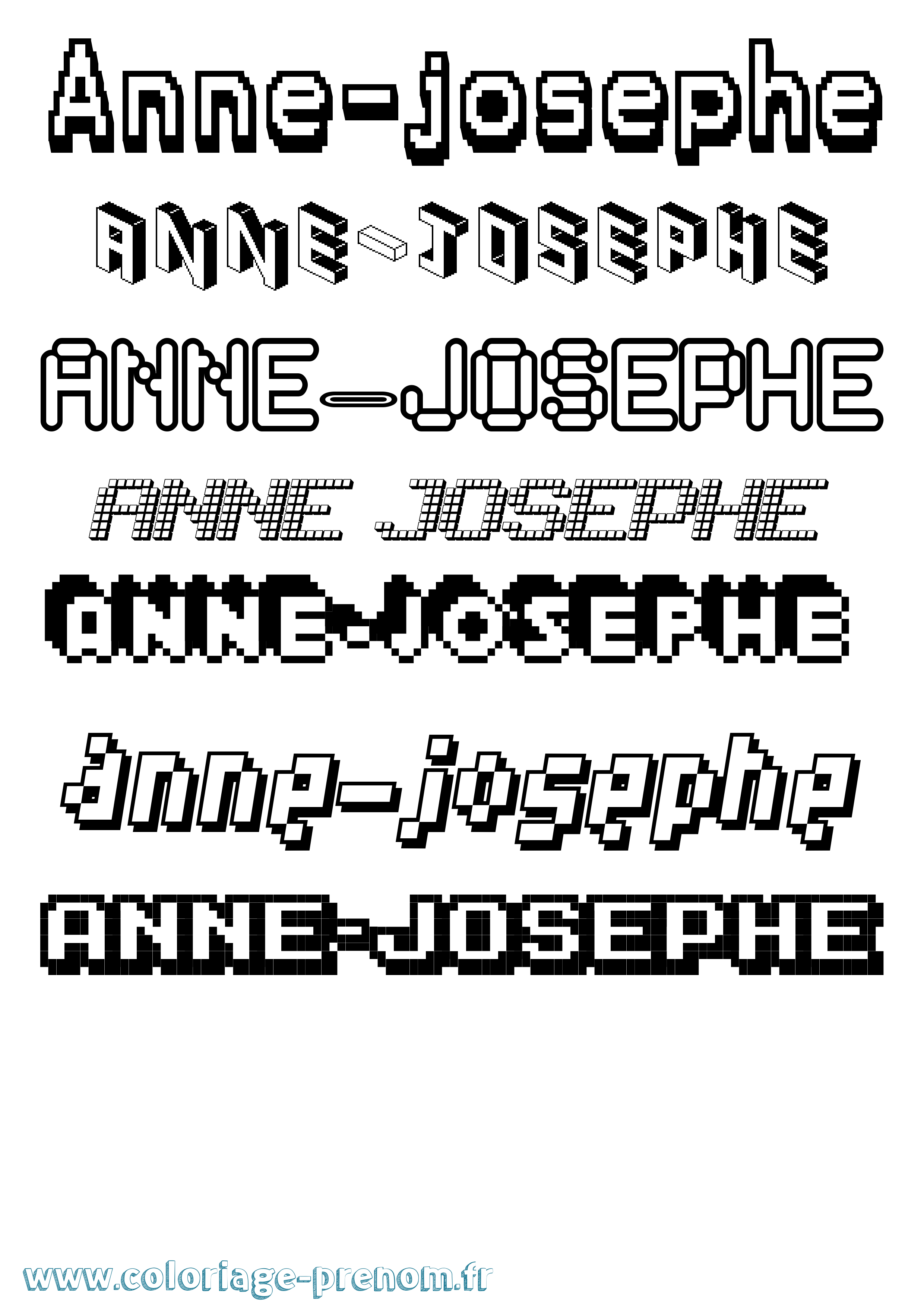 Coloriage prénom Anne-Josephe Pixel