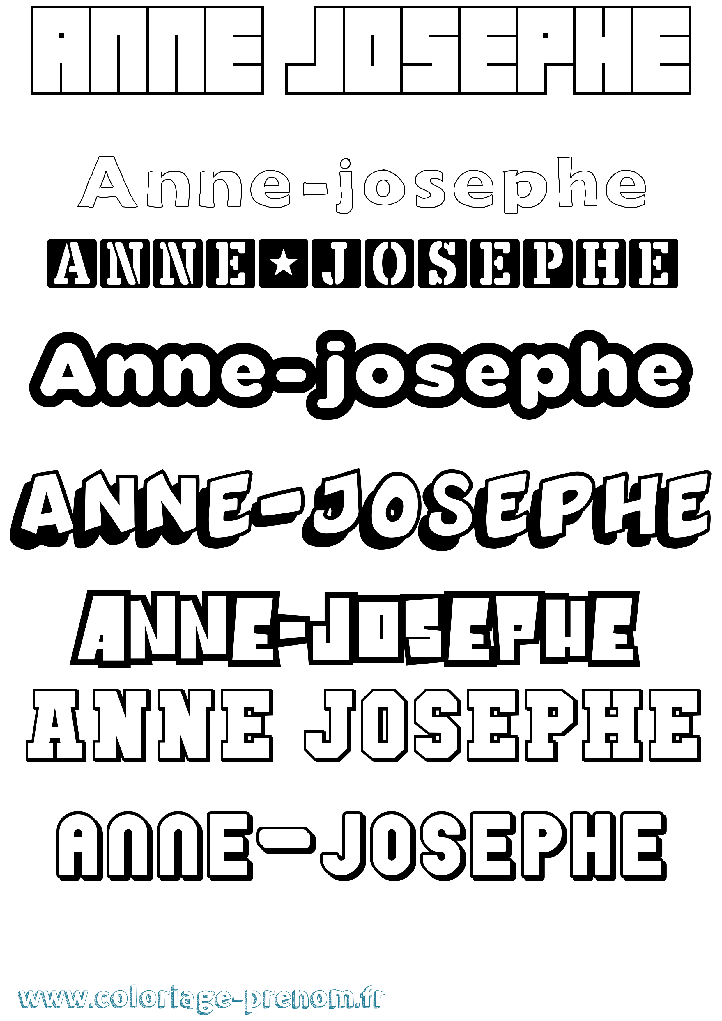 Coloriage prénom Anne-Josephe Simple
