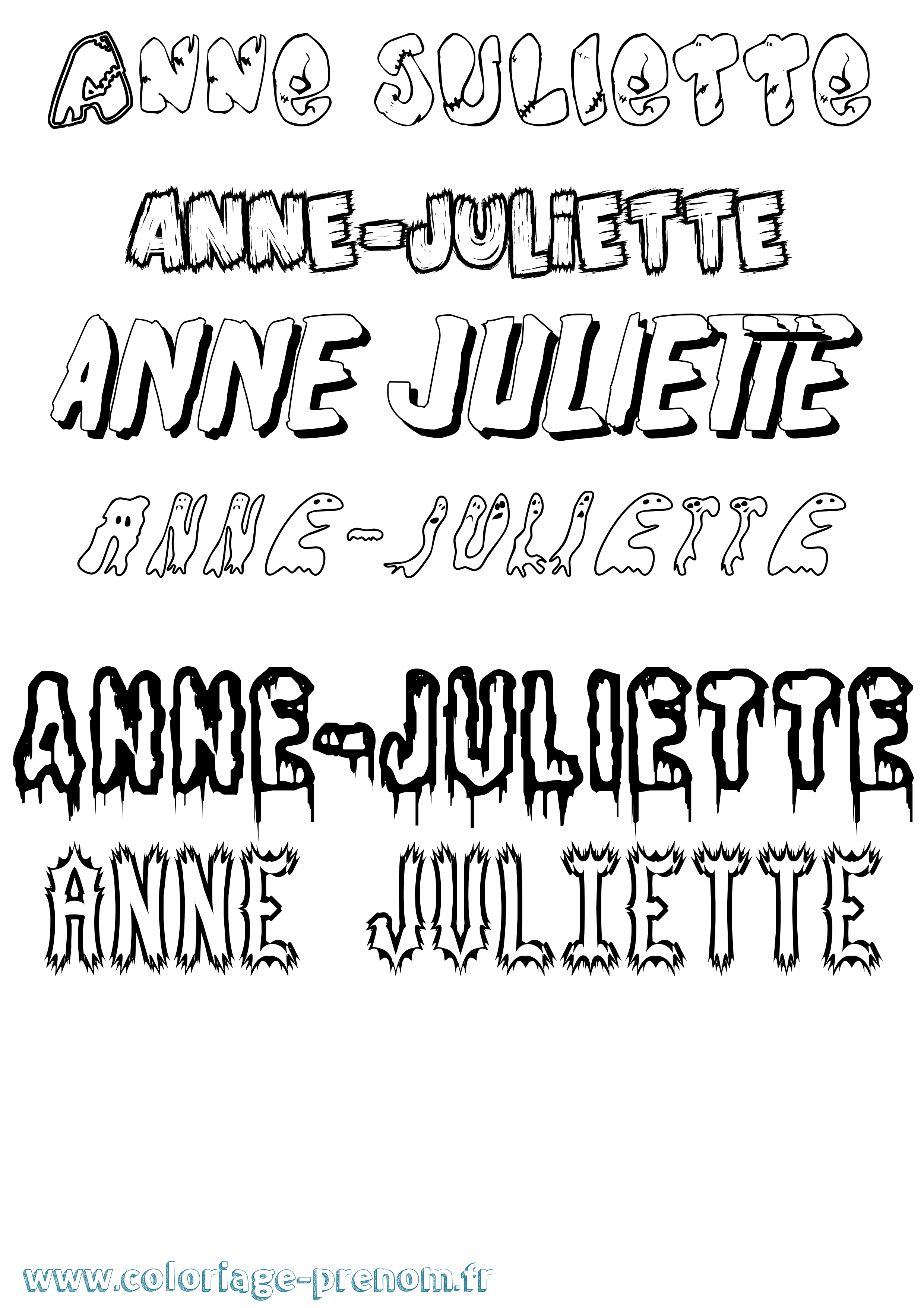 Coloriage prénom Anne-Juliette Frisson