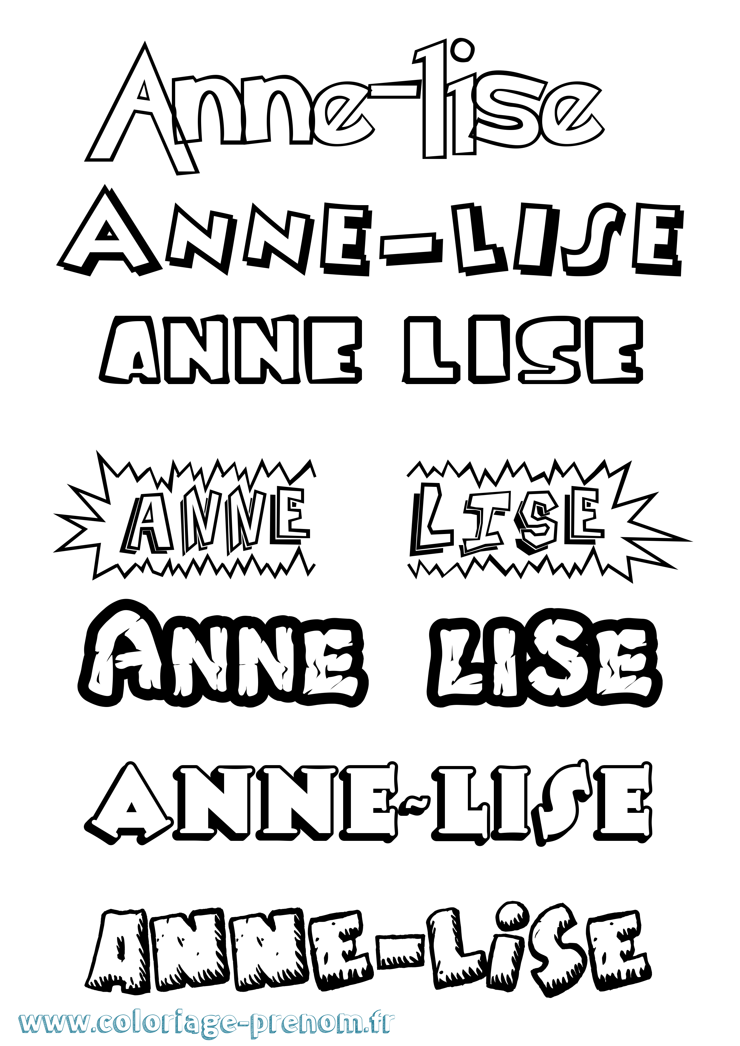 Coloriage prénom Anne-Lise Dessin Animé