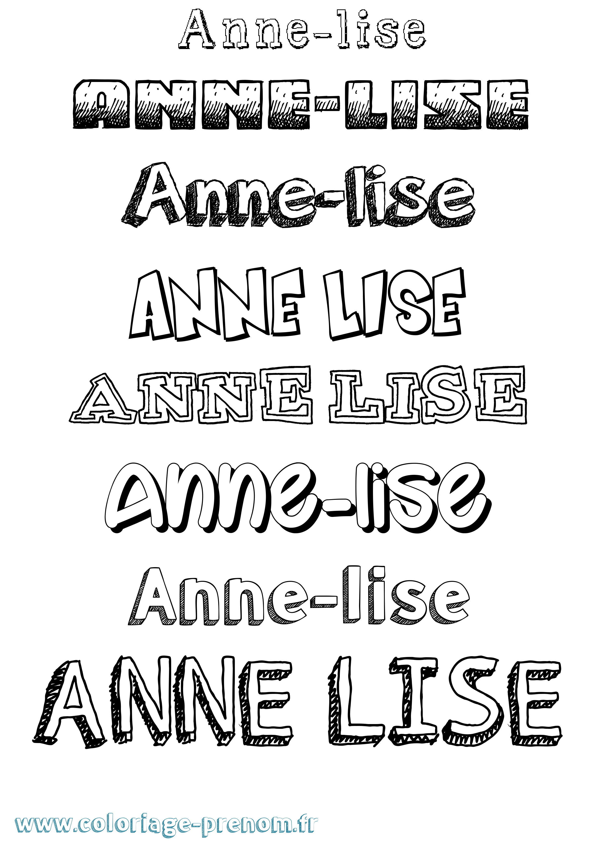 Coloriage prénom Anne-Lise Dessiné
