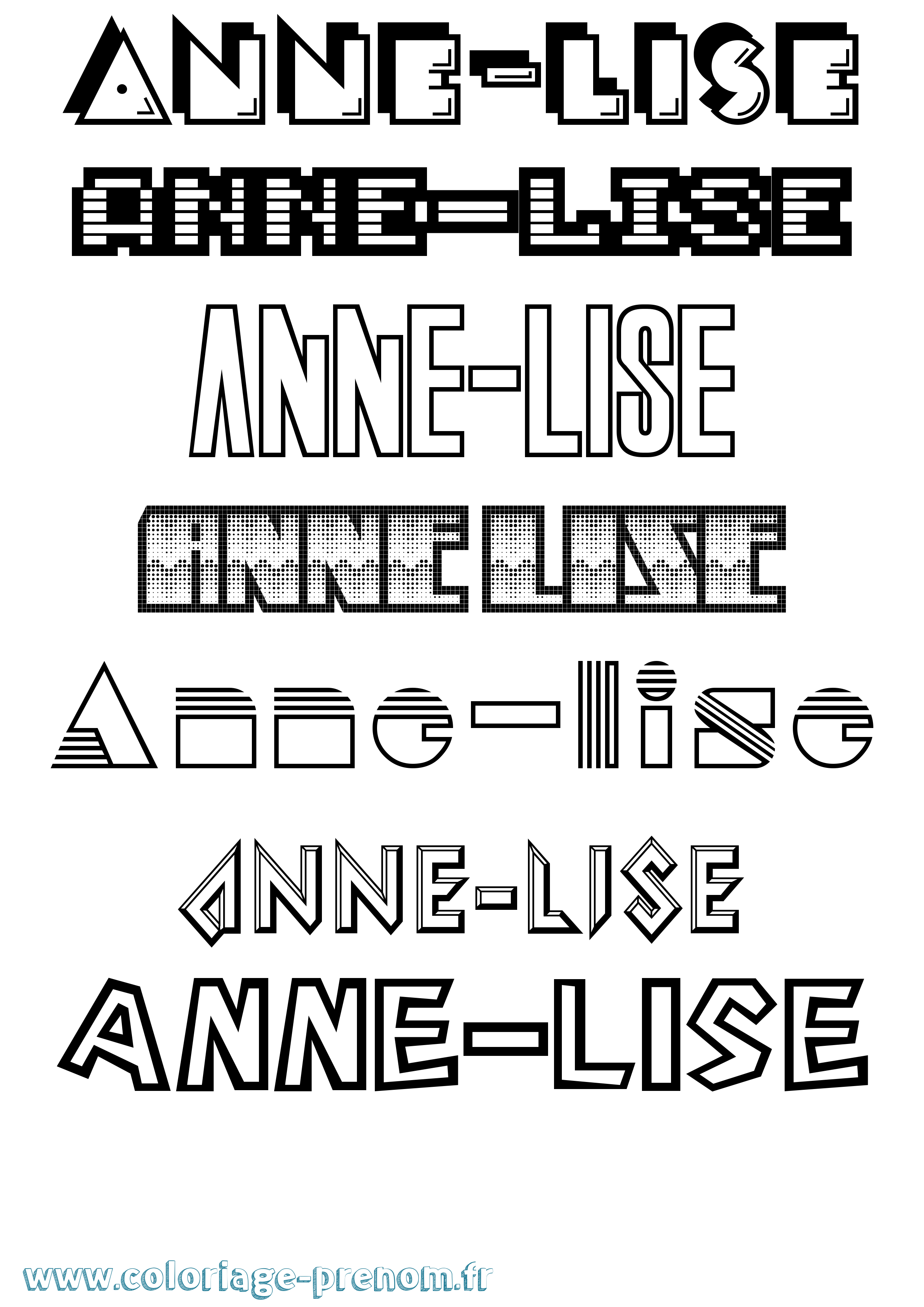 Coloriage prénom Anne-Lise Jeux Vidéos