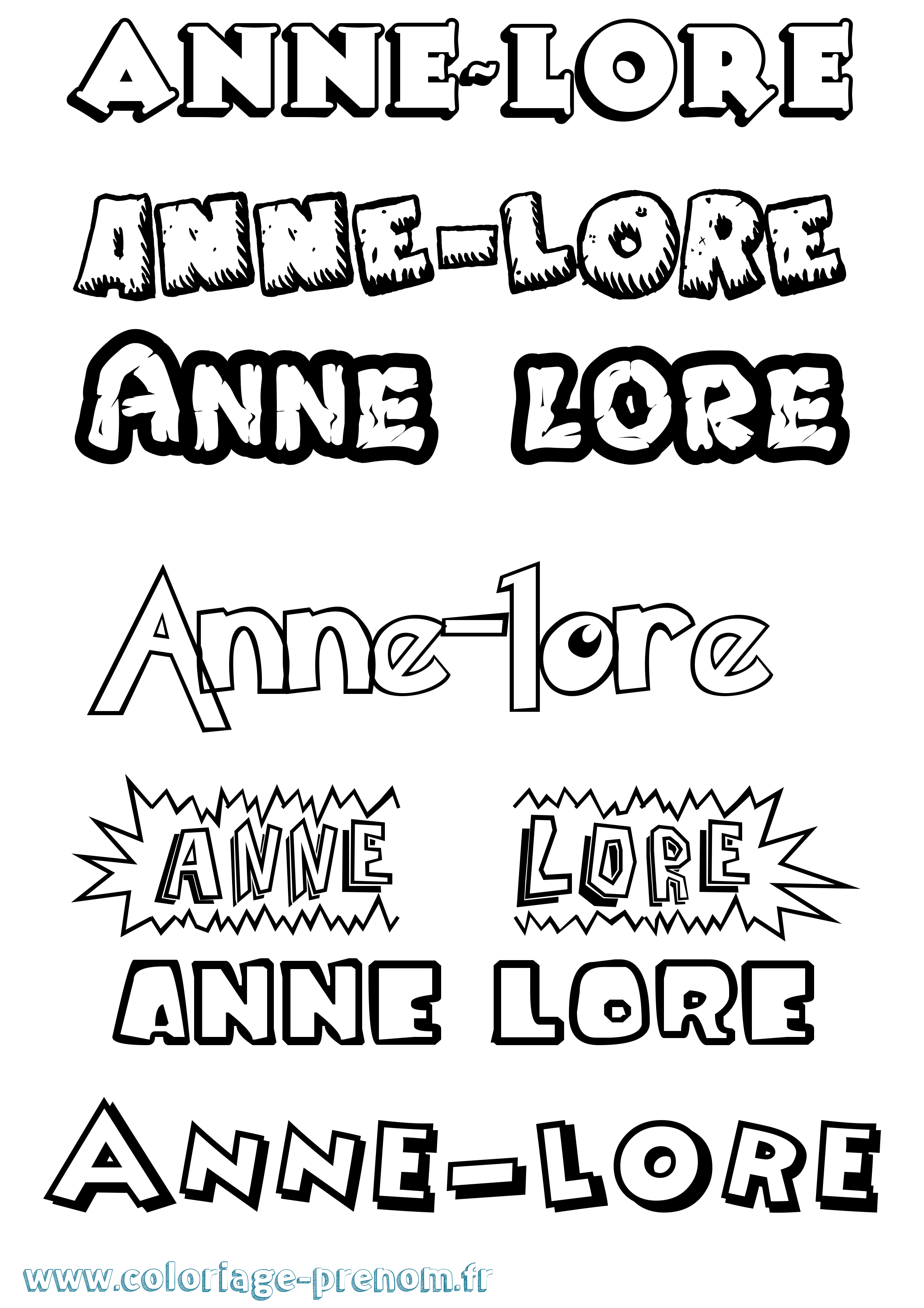 Coloriage prénom Anne-Lore Dessin Animé