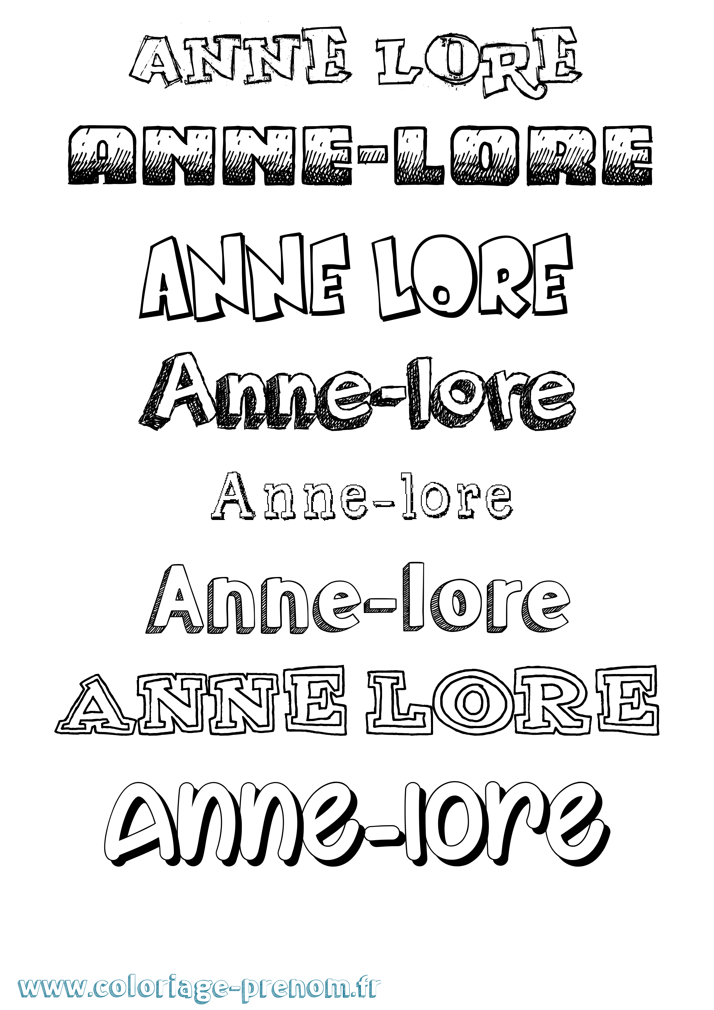 Coloriage prénom Anne-Lore Dessiné