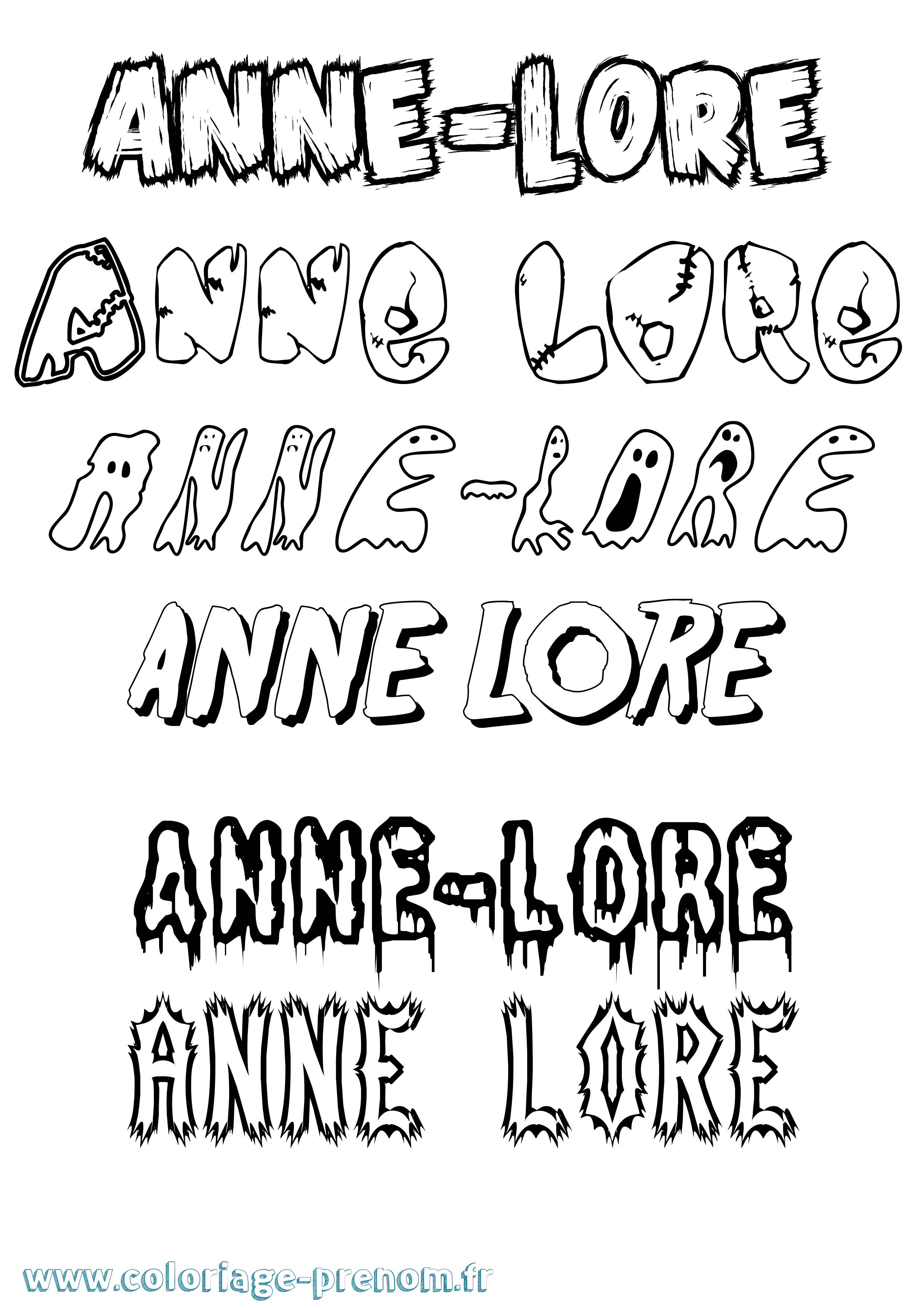 Coloriage prénom Anne-Lore Frisson