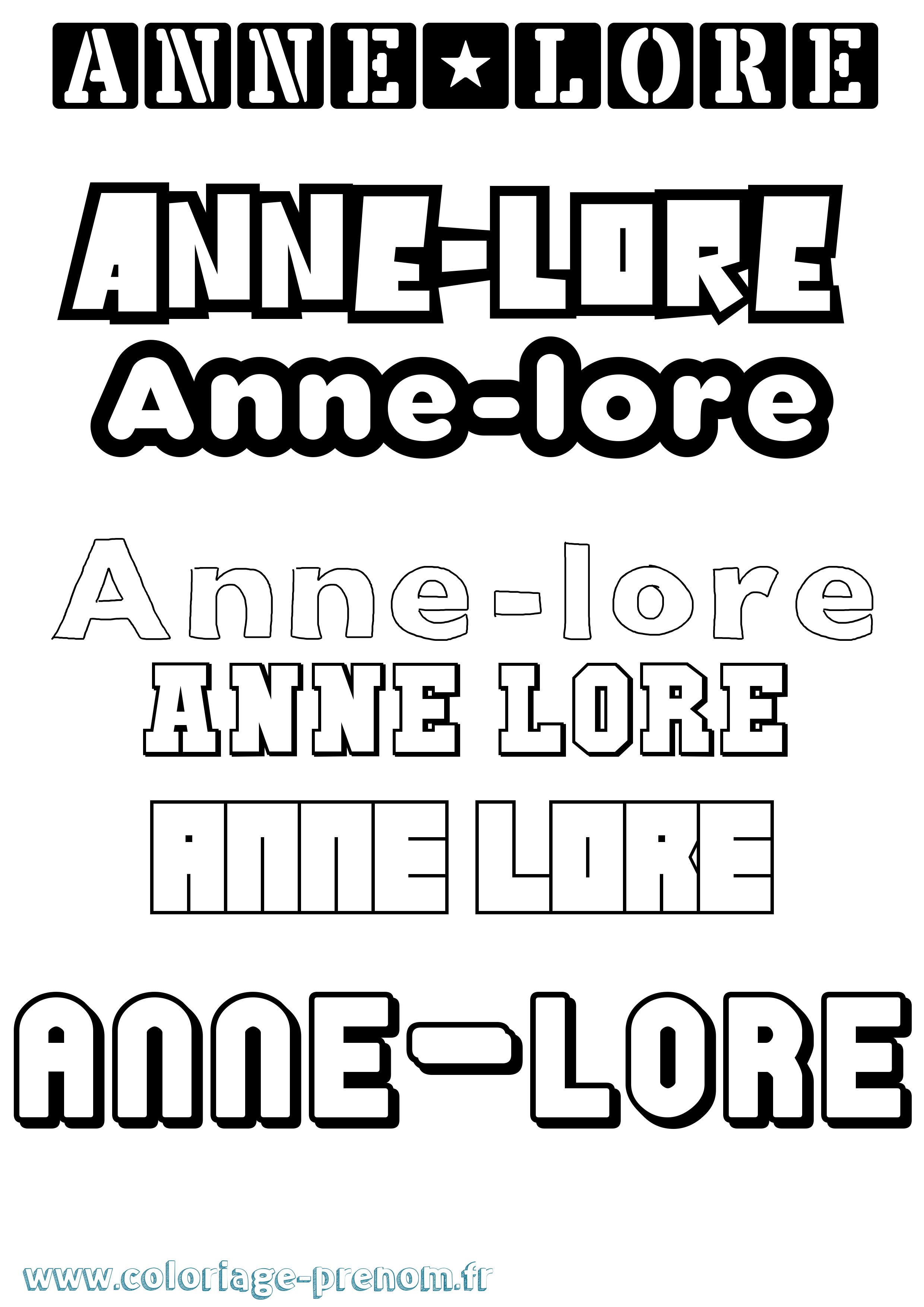 Coloriage prénom Anne-Lore Simple