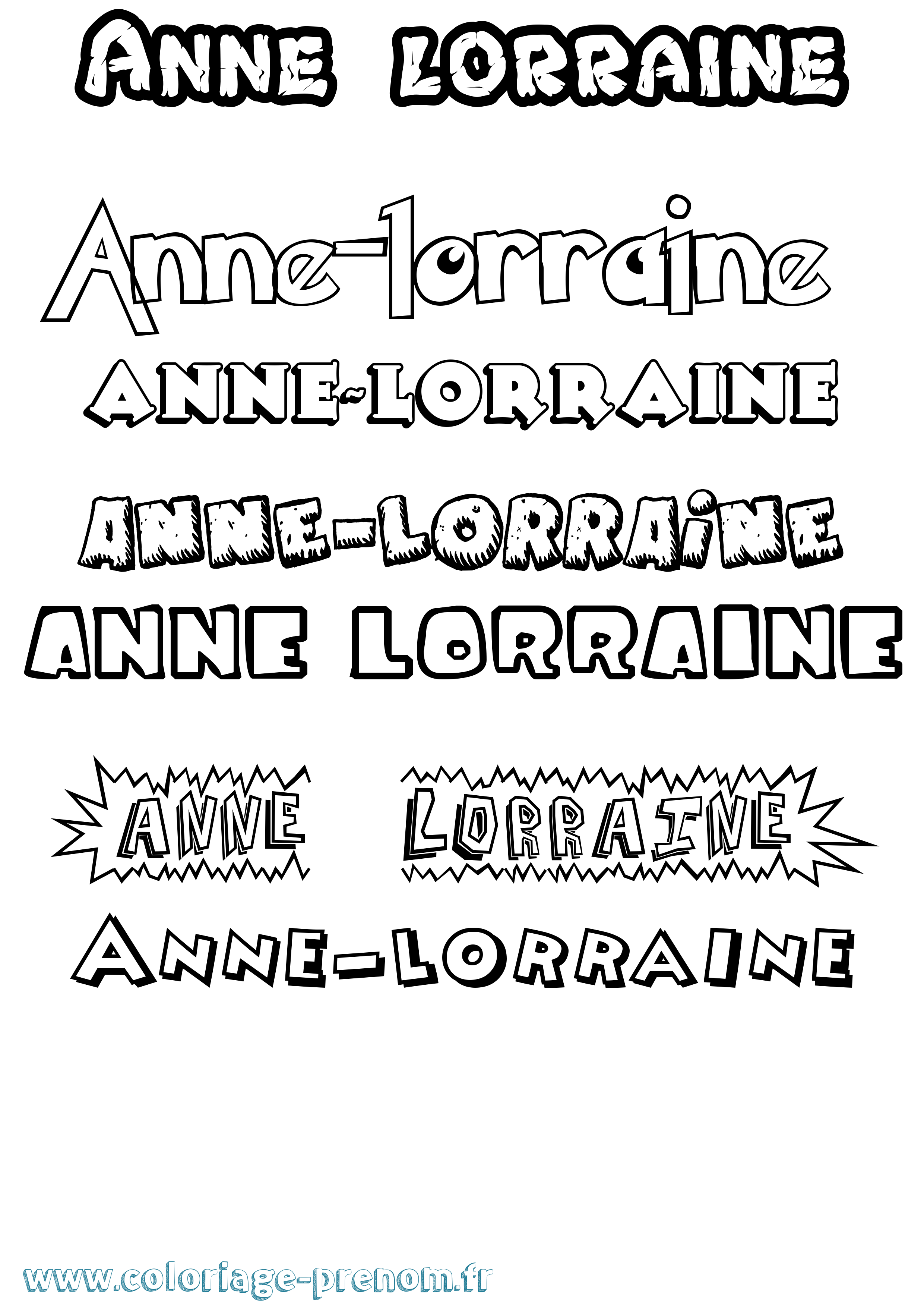 Coloriage prénom Anne-Lorraine Dessin Animé