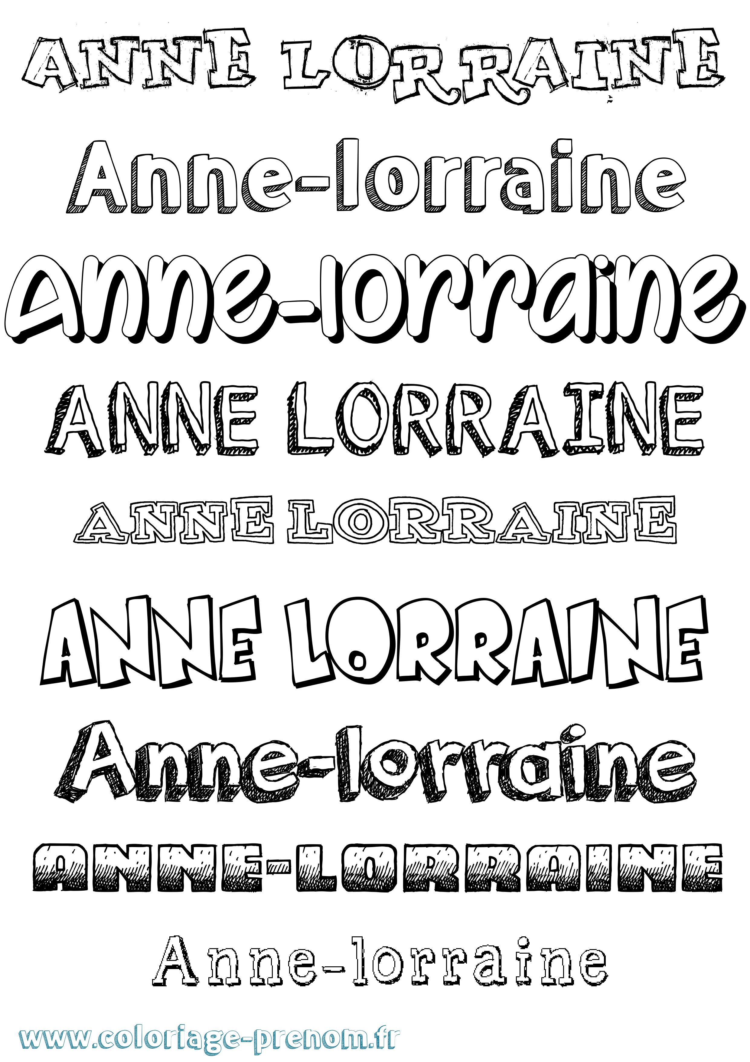 Coloriage prénom Anne-Lorraine Dessiné