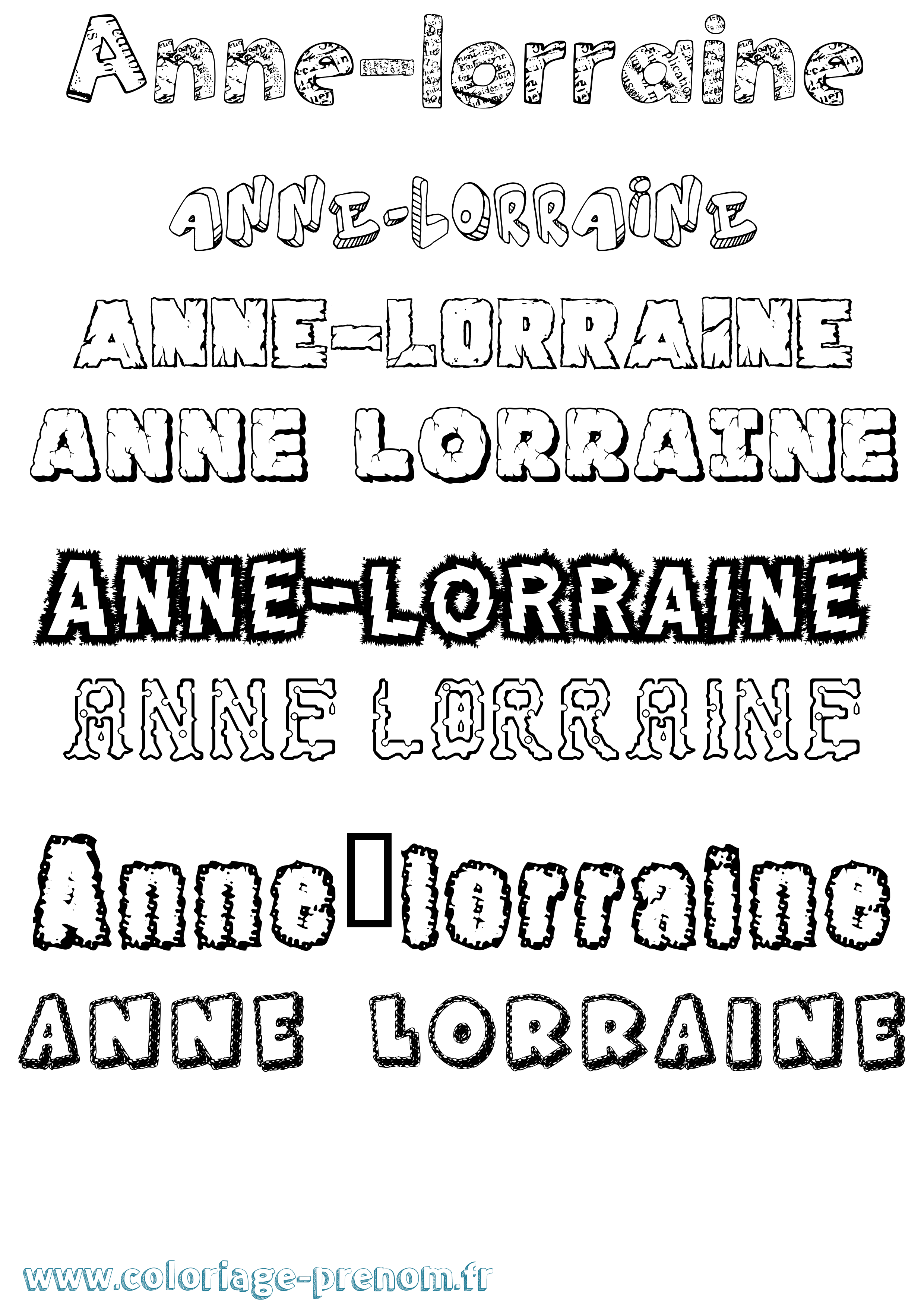 Coloriage prénom Anne-Lorraine Destructuré