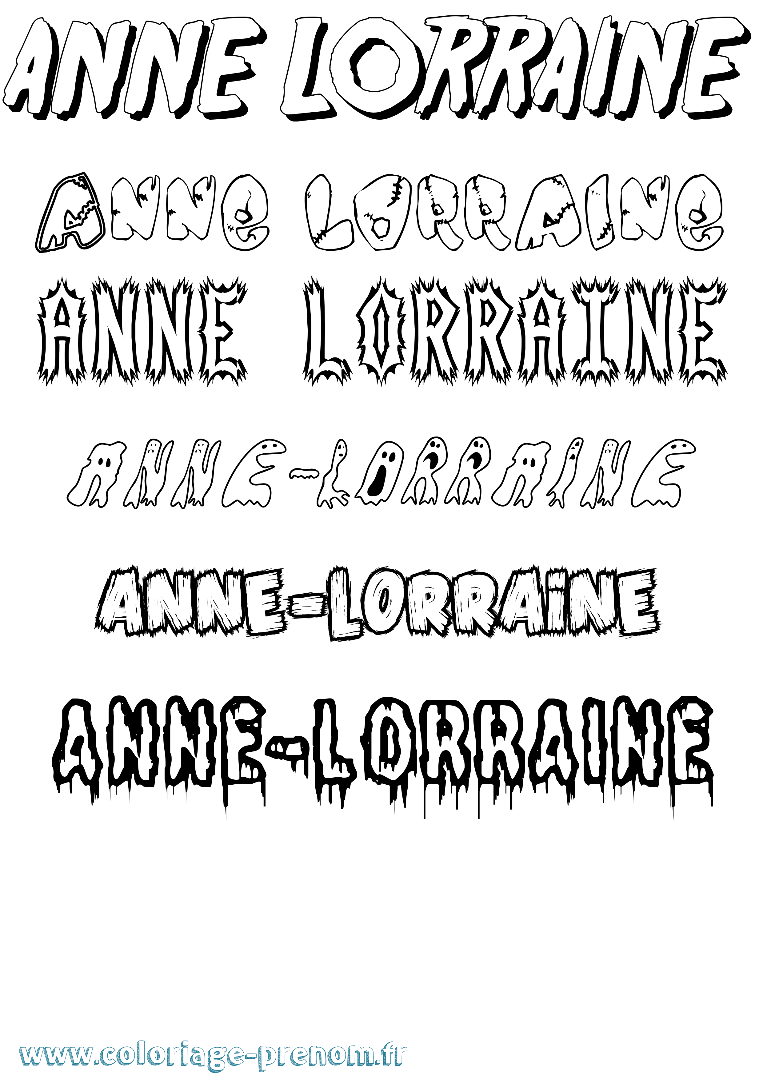 Coloriage prénom Anne-Lorraine Frisson