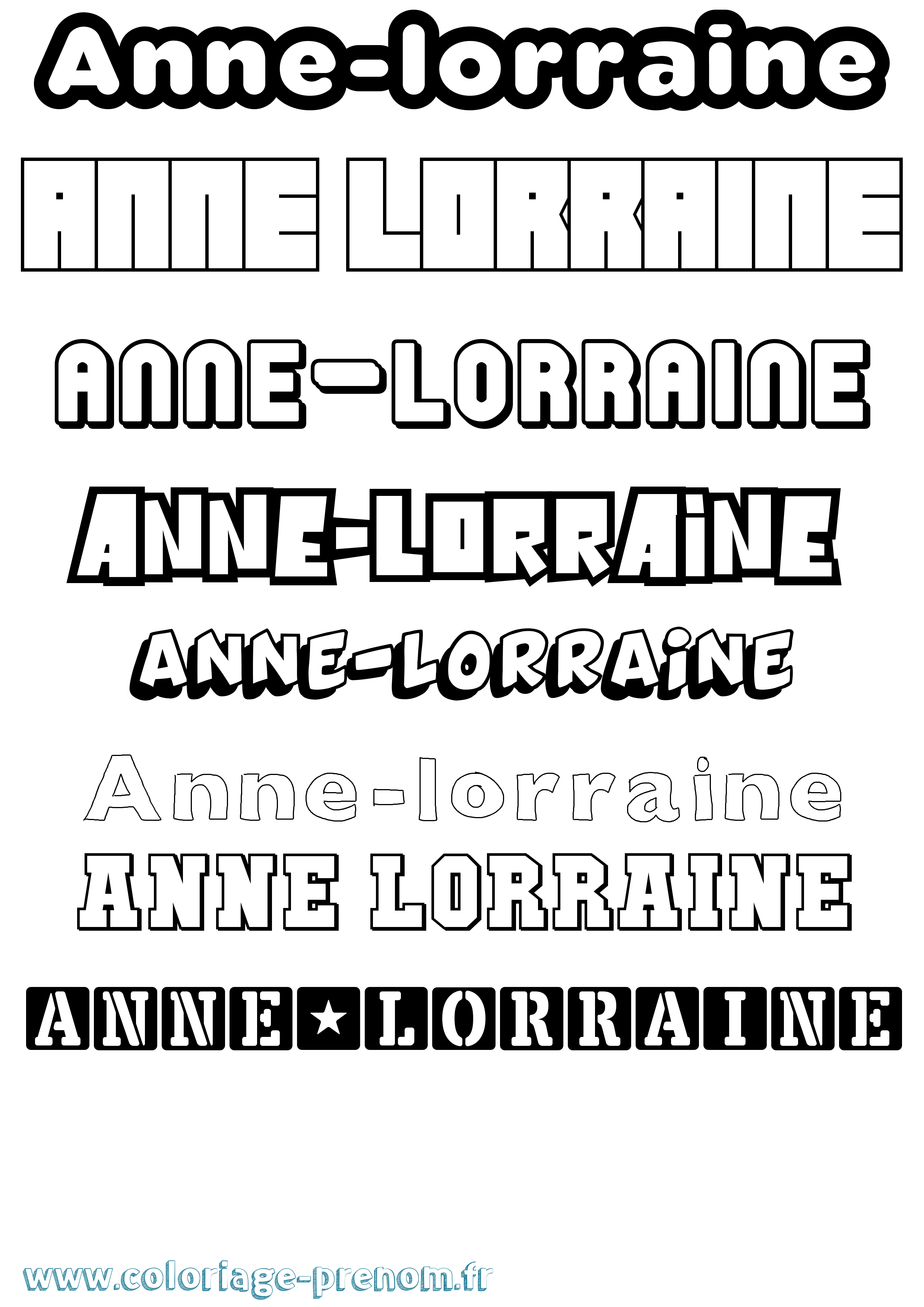 Coloriage prénom Anne-Lorraine Simple