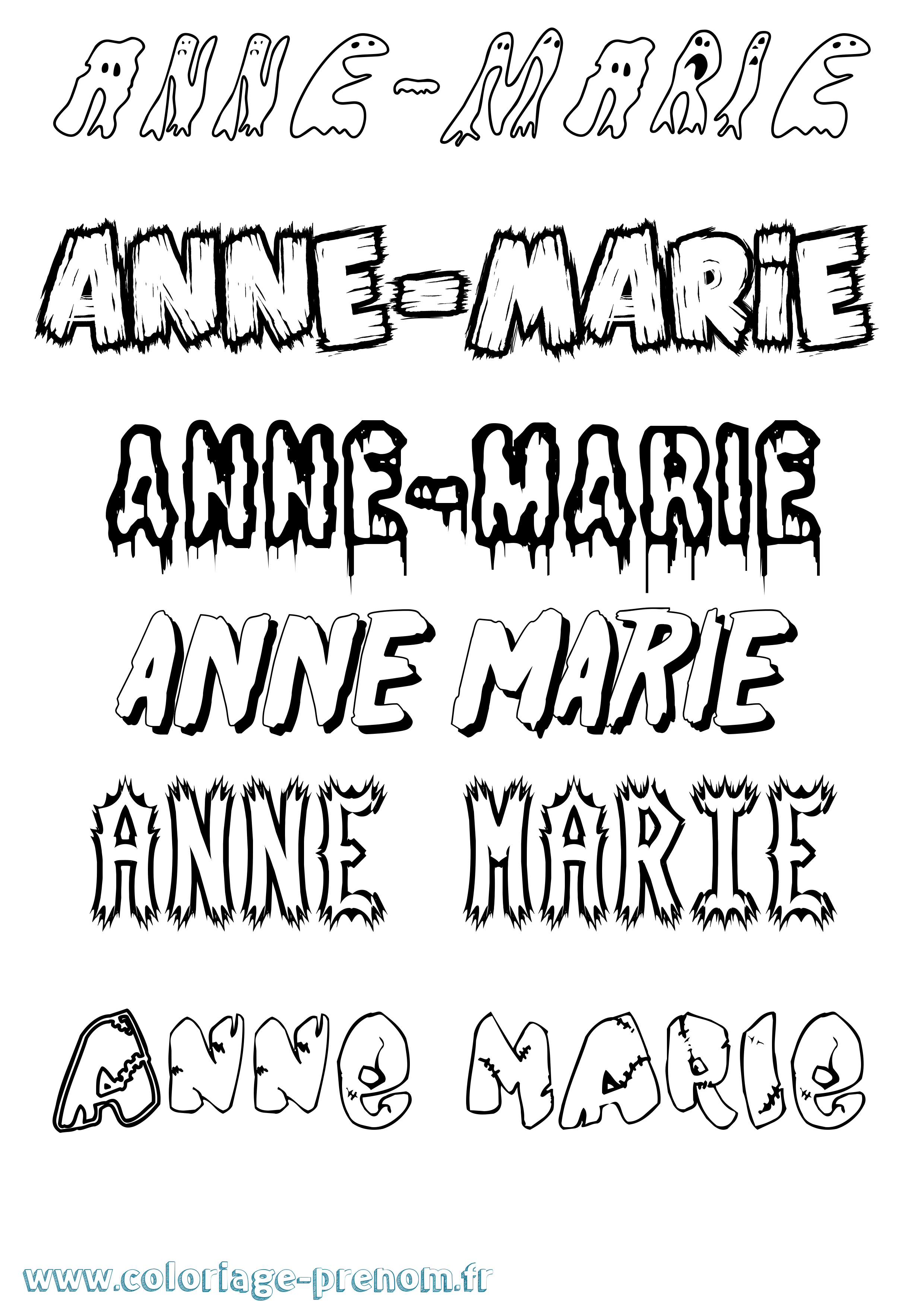 Coloriage Anne-Marie Frisson Coloriage prénom Anne-Marie Frisson