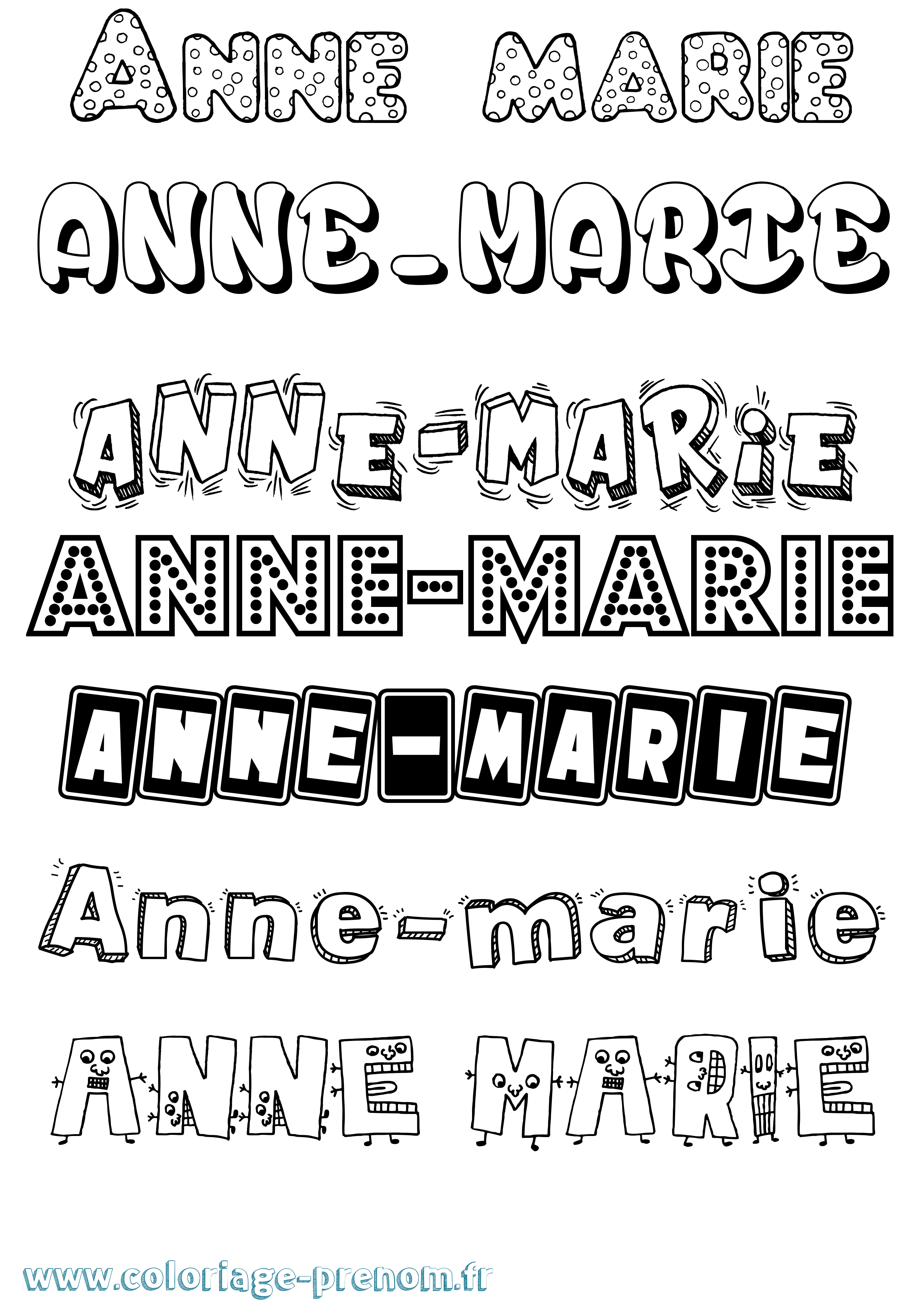 Coloriage Anne-Marie Fun Coloriage prénom Anne-Marie Fun