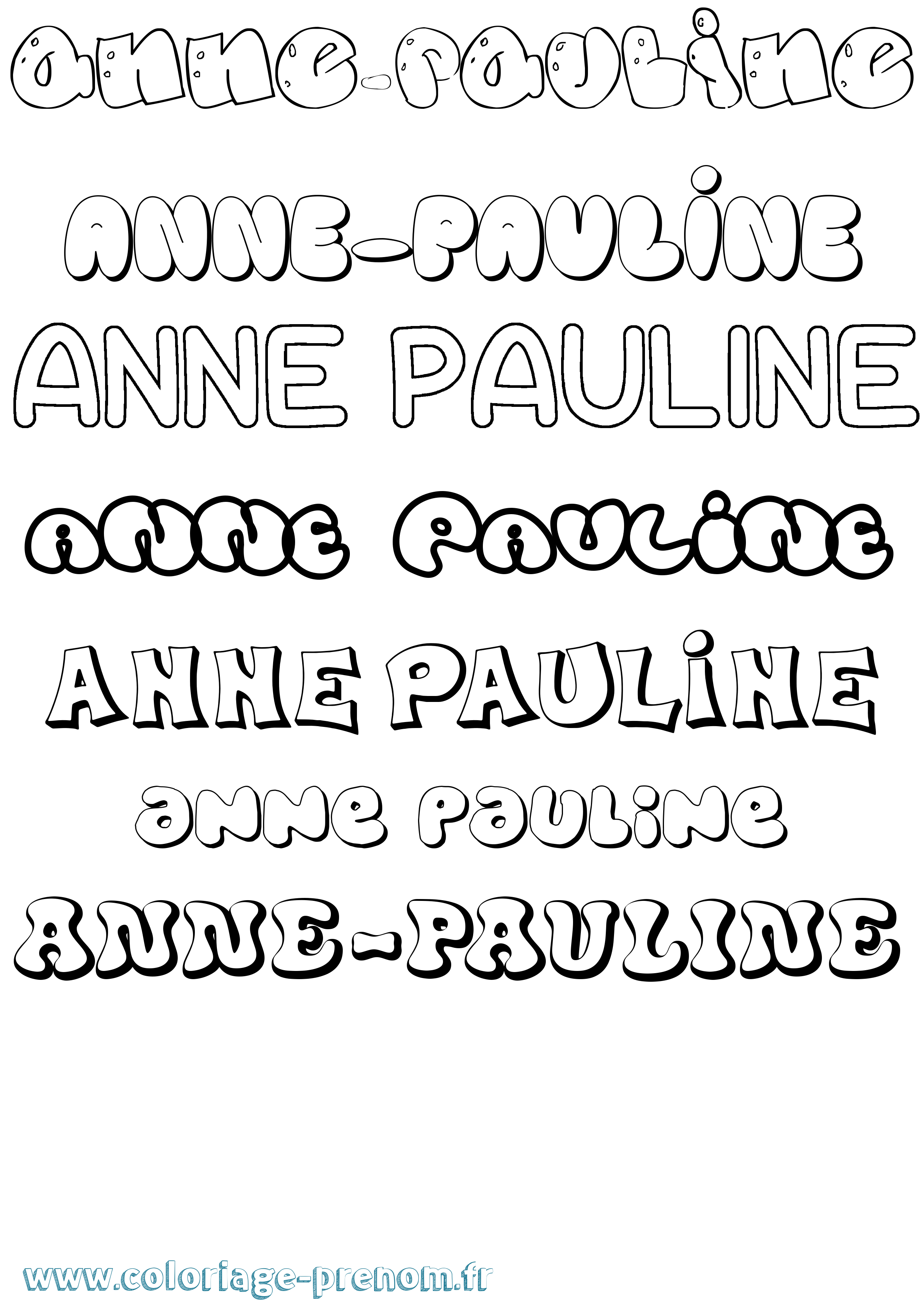Coloriage prénom Anne-Pauline Bubble