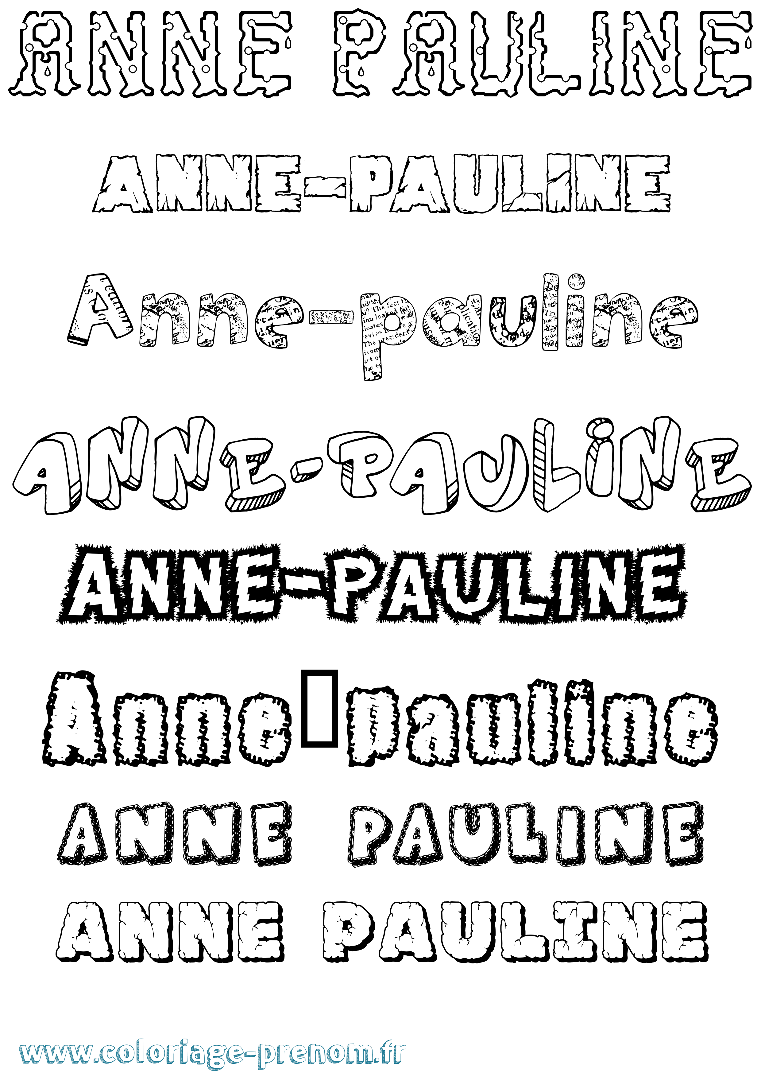 Coloriage prénom Anne-Pauline Destructuré