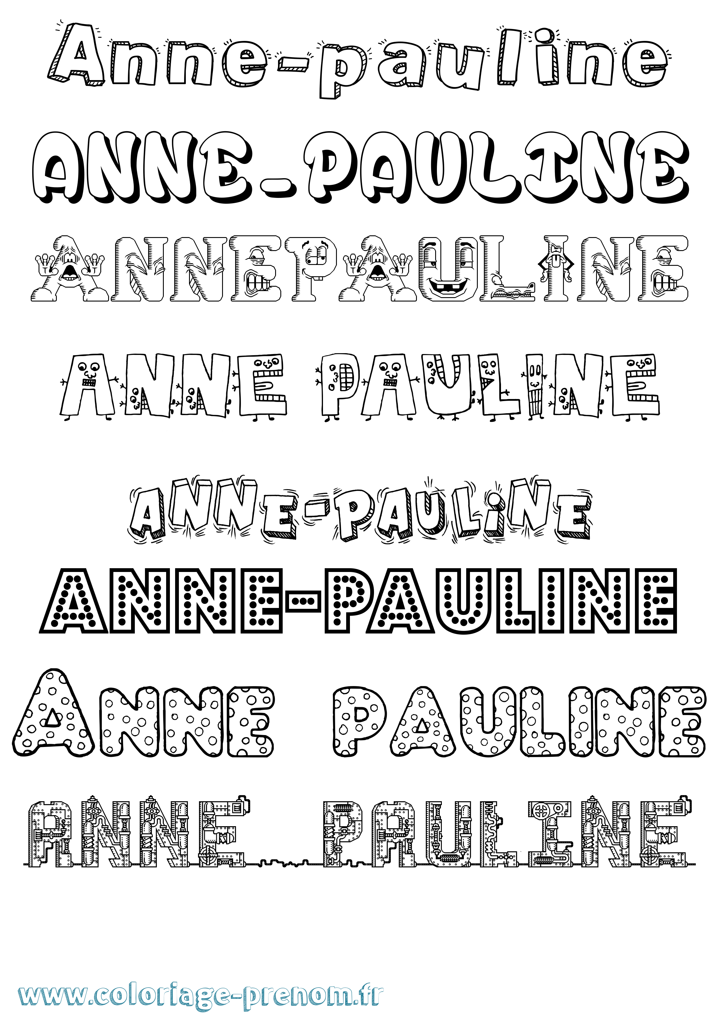 Coloriage prénom Anne-Pauline Fun
