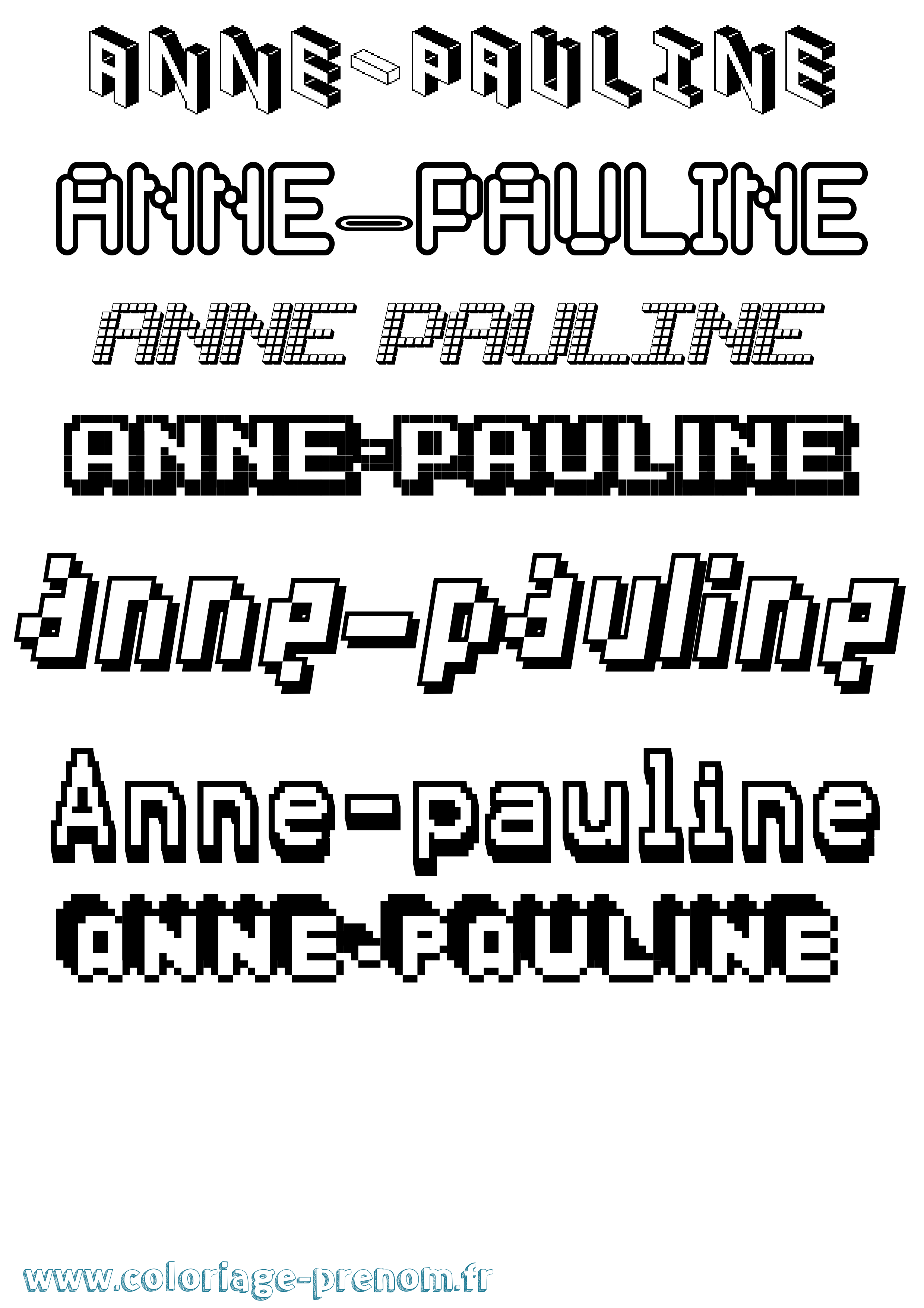Coloriage prénom Anne-Pauline Pixel