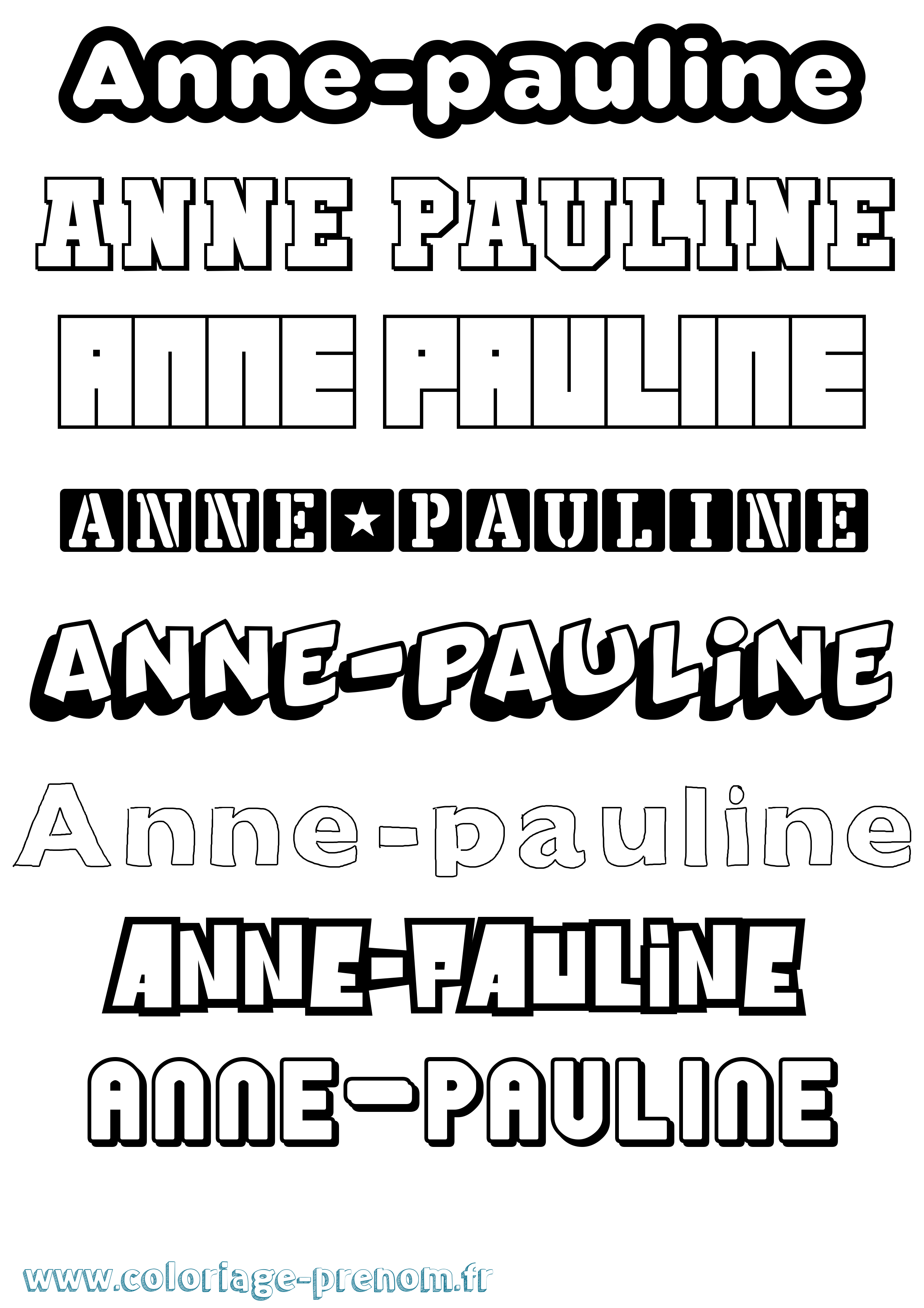Coloriage prénom Anne-Pauline Simple