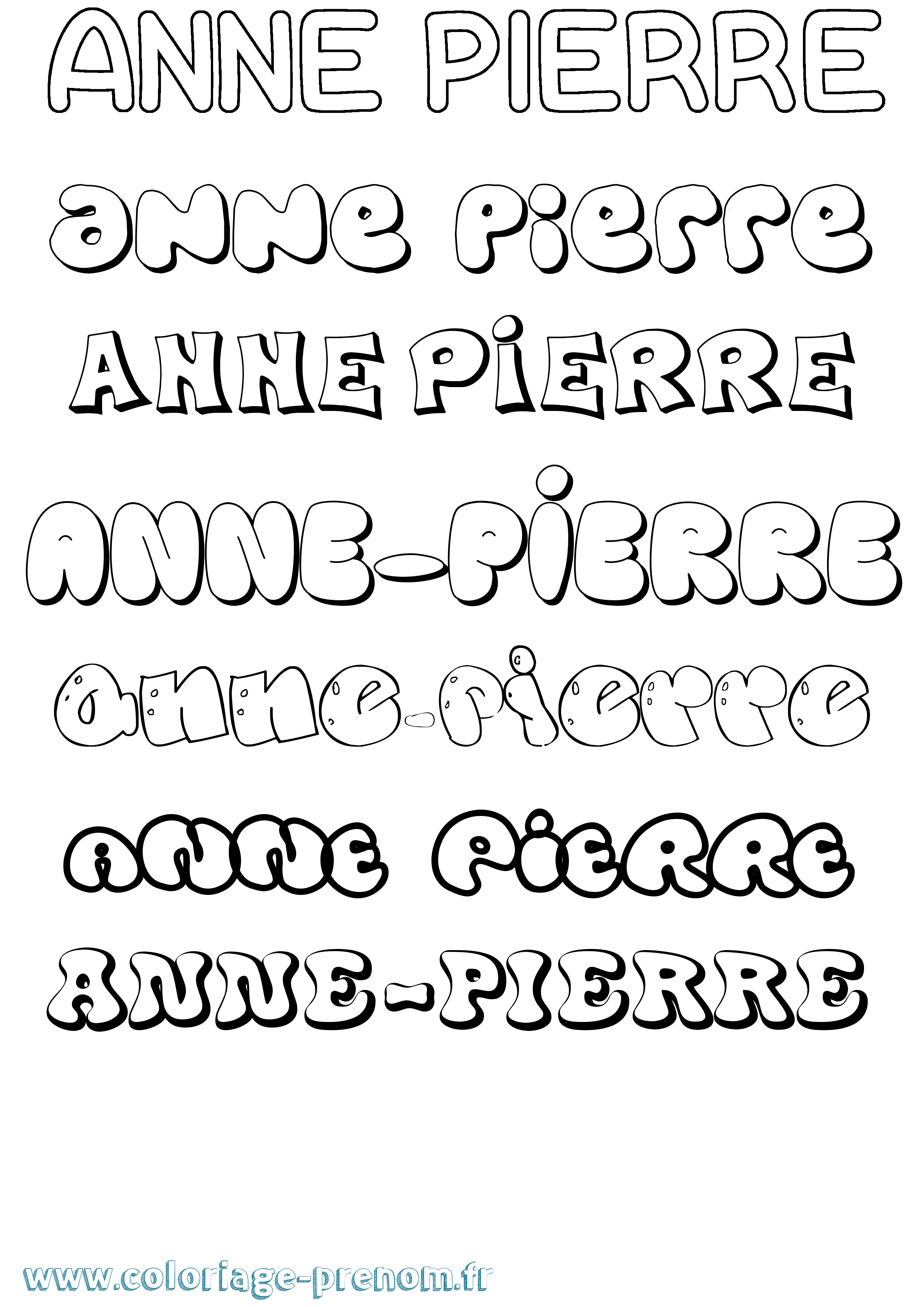 Coloriage prénom Anne-Pierre Bubble