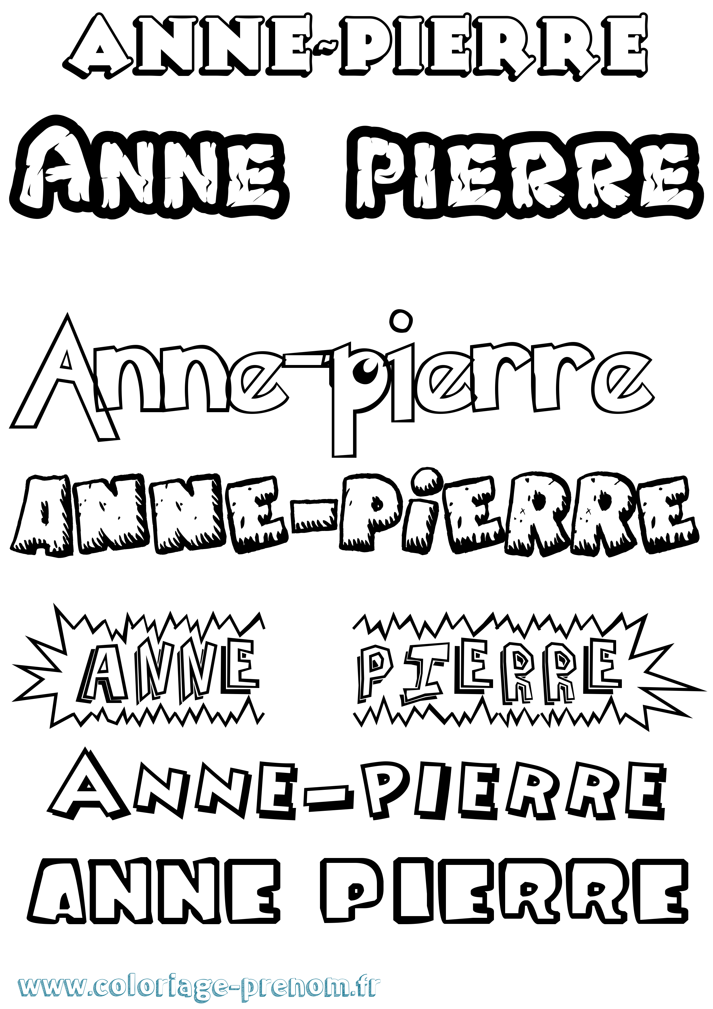 Coloriage prénom Anne-Pierre Dessin Animé