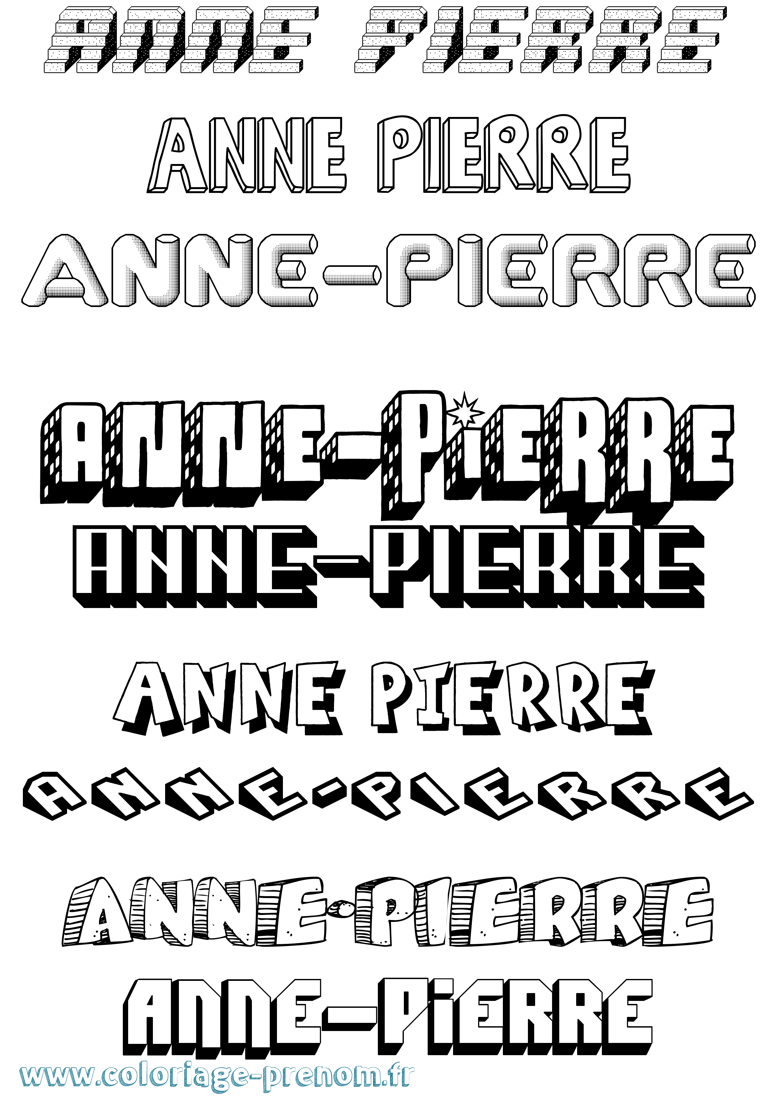 Coloriage prénom Anne-Pierre Effet 3D
