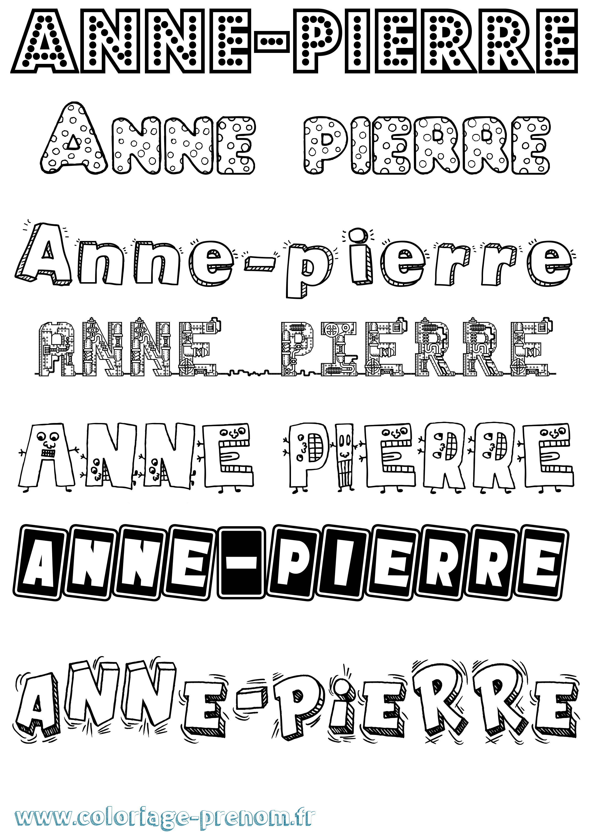 Coloriage prénom Anne-Pierre Fun