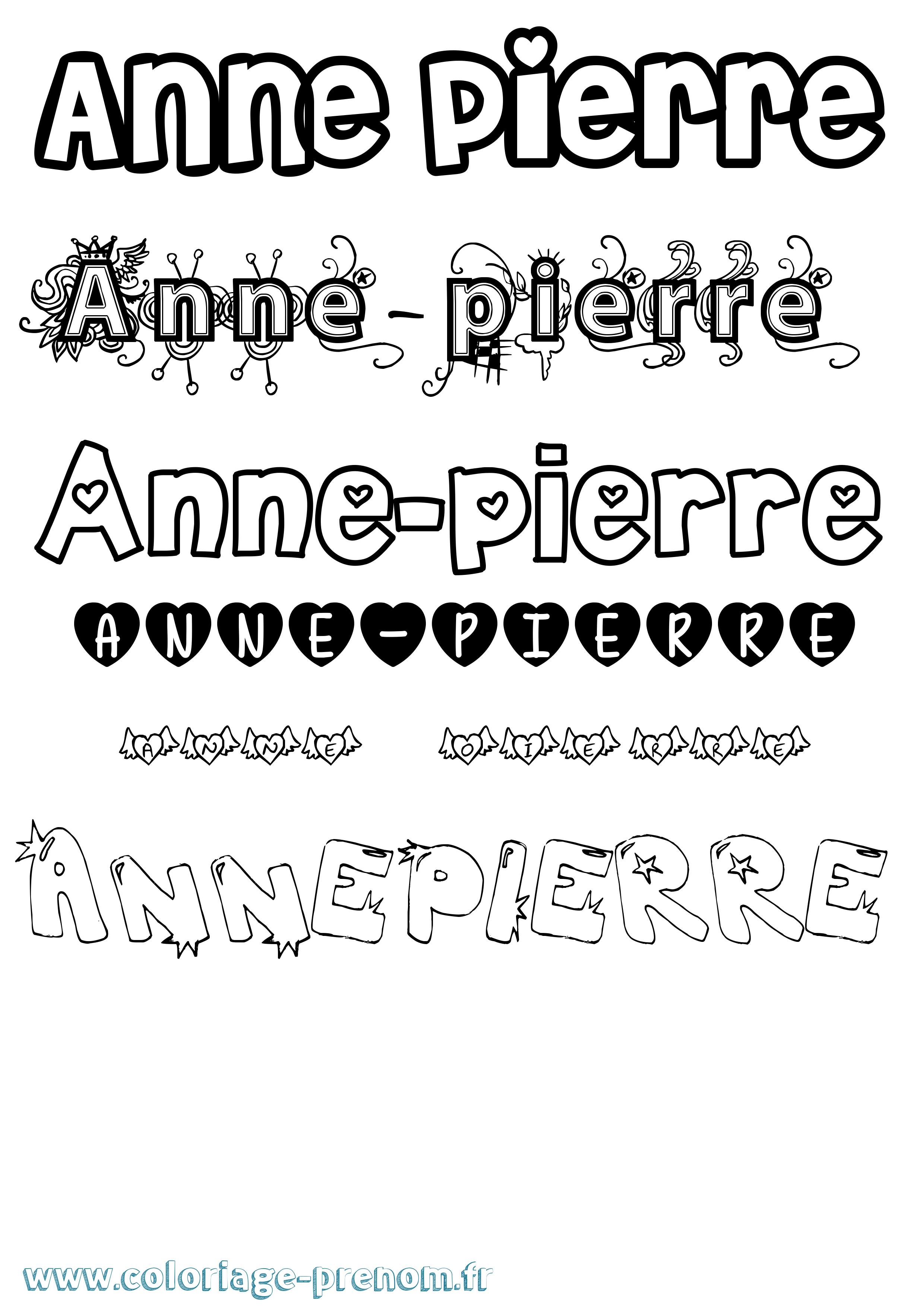 Coloriage prénom Anne-Pierre Girly