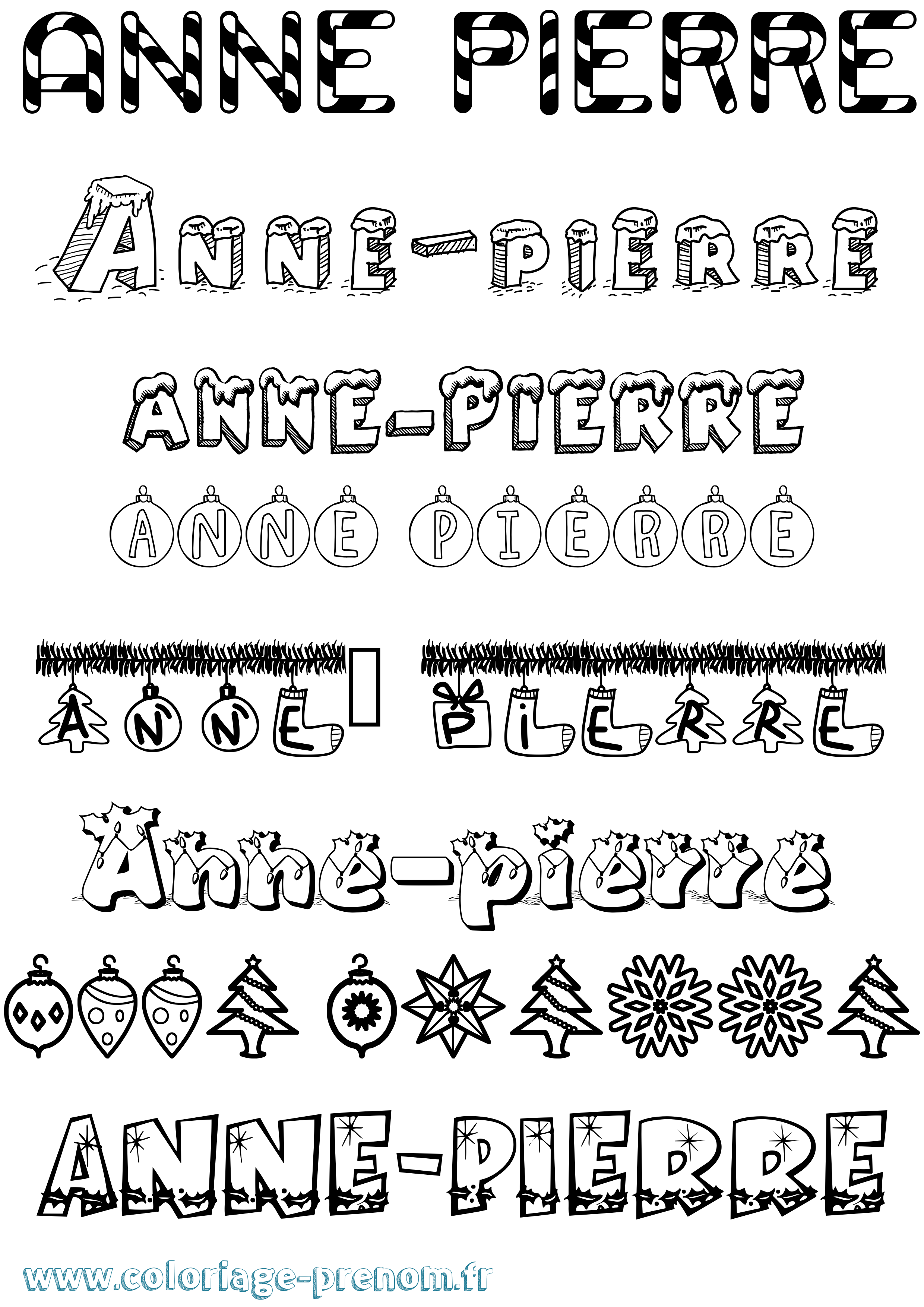 Coloriage prénom Anne-Pierre Noël