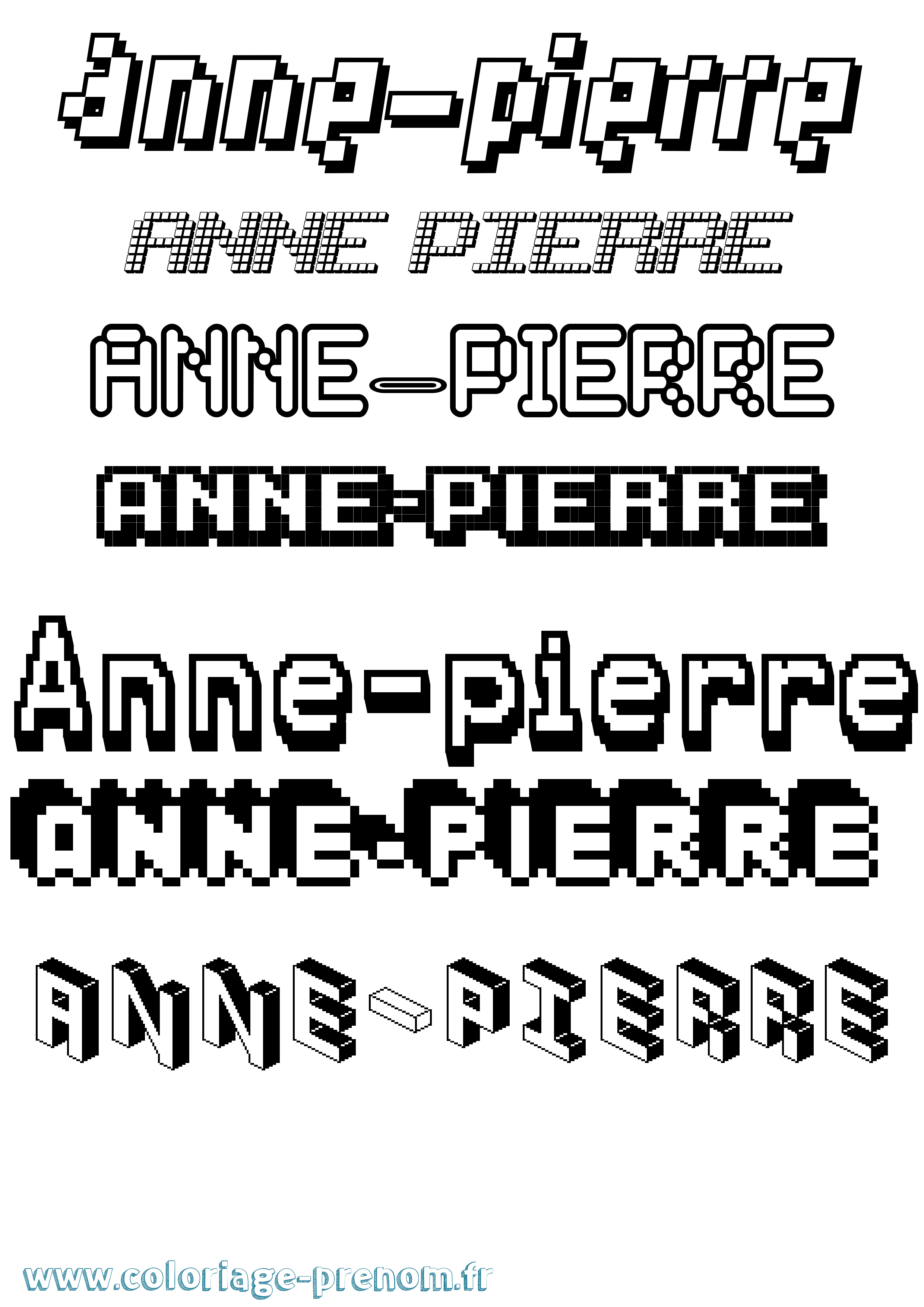 Coloriage prénom Anne-Pierre Pixel