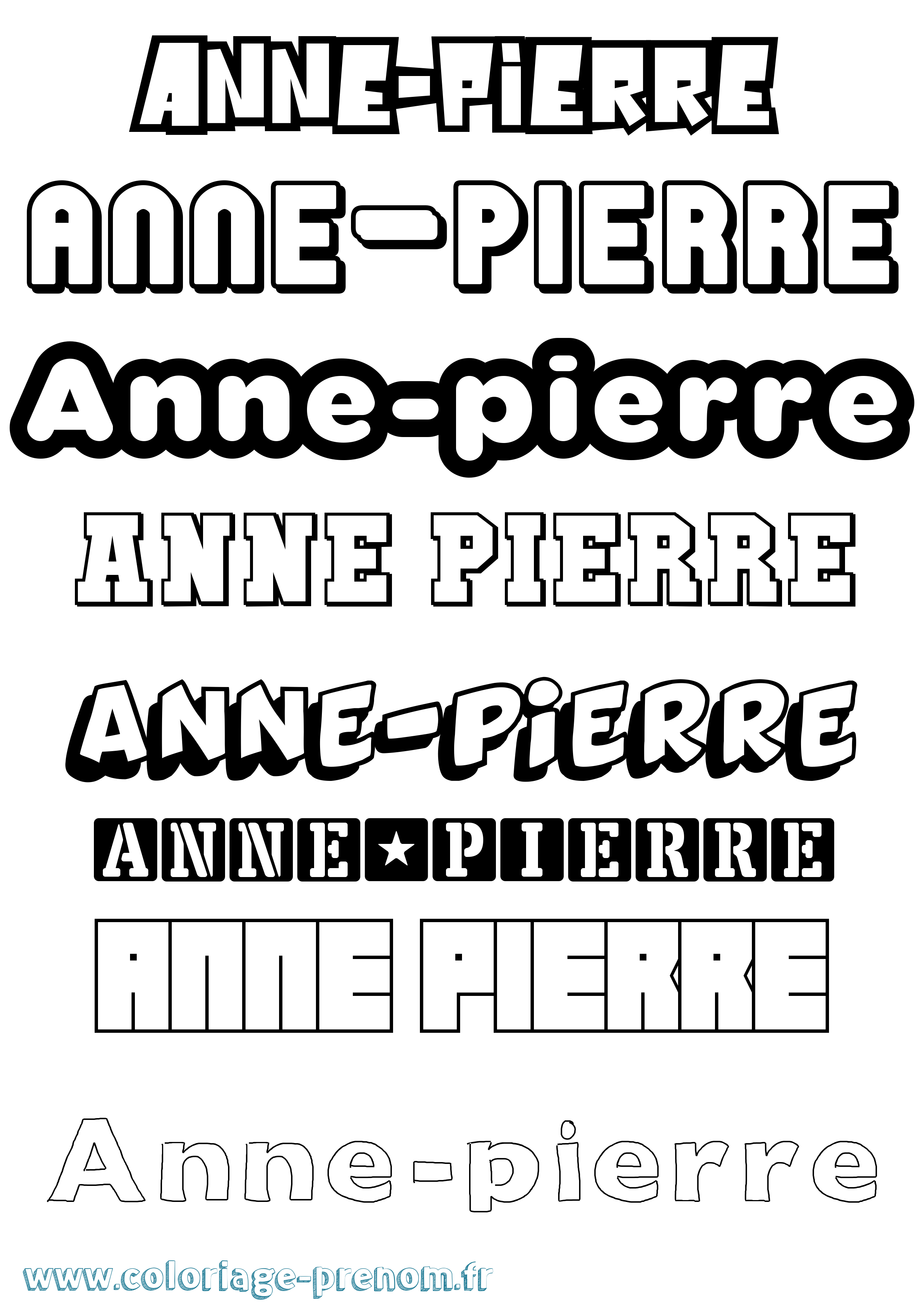 Coloriage prénom Anne-Pierre Simple