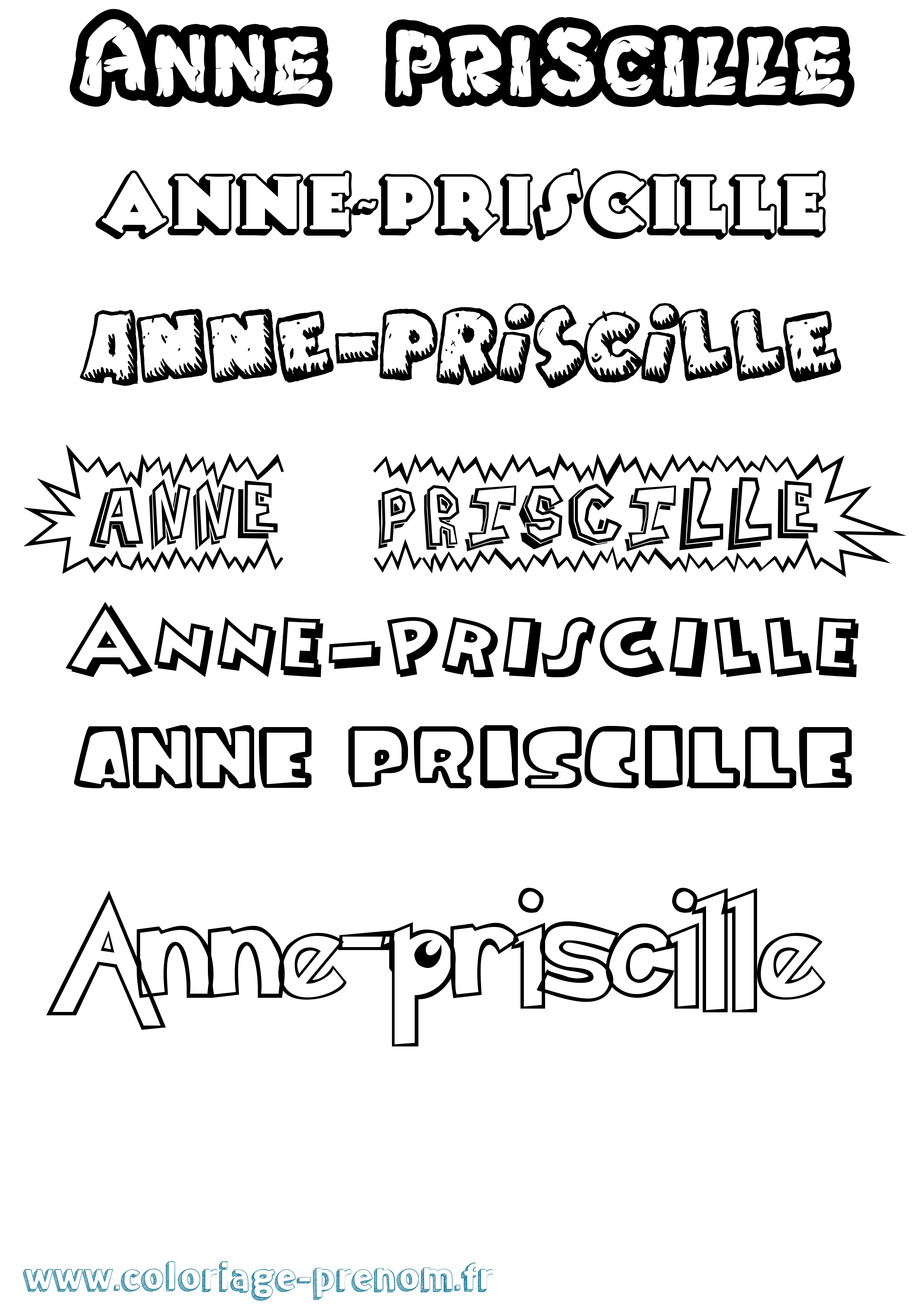 Coloriage prénom Anne-Priscille Dessin Animé