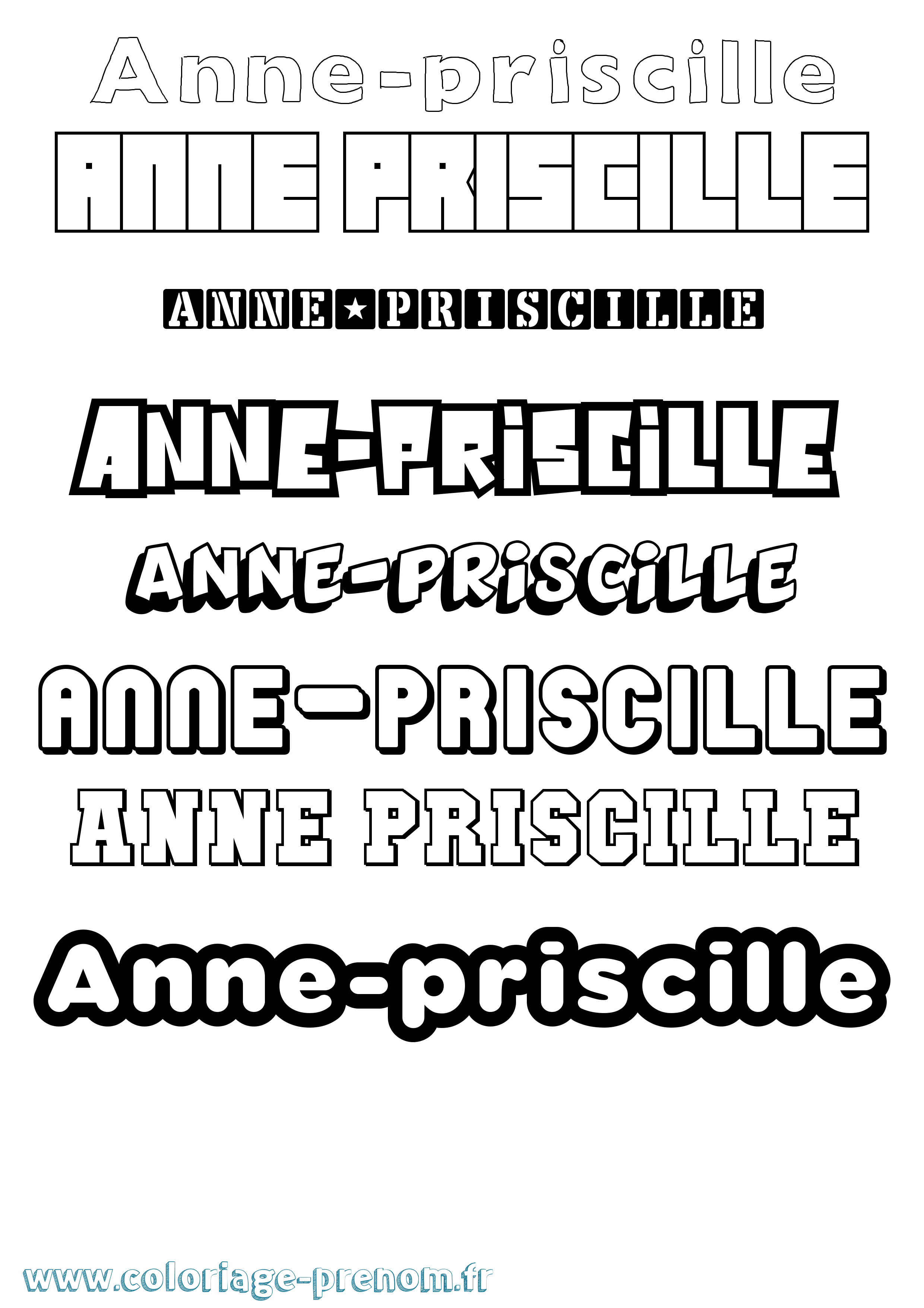 Coloriage prénom Anne-Priscille Simple