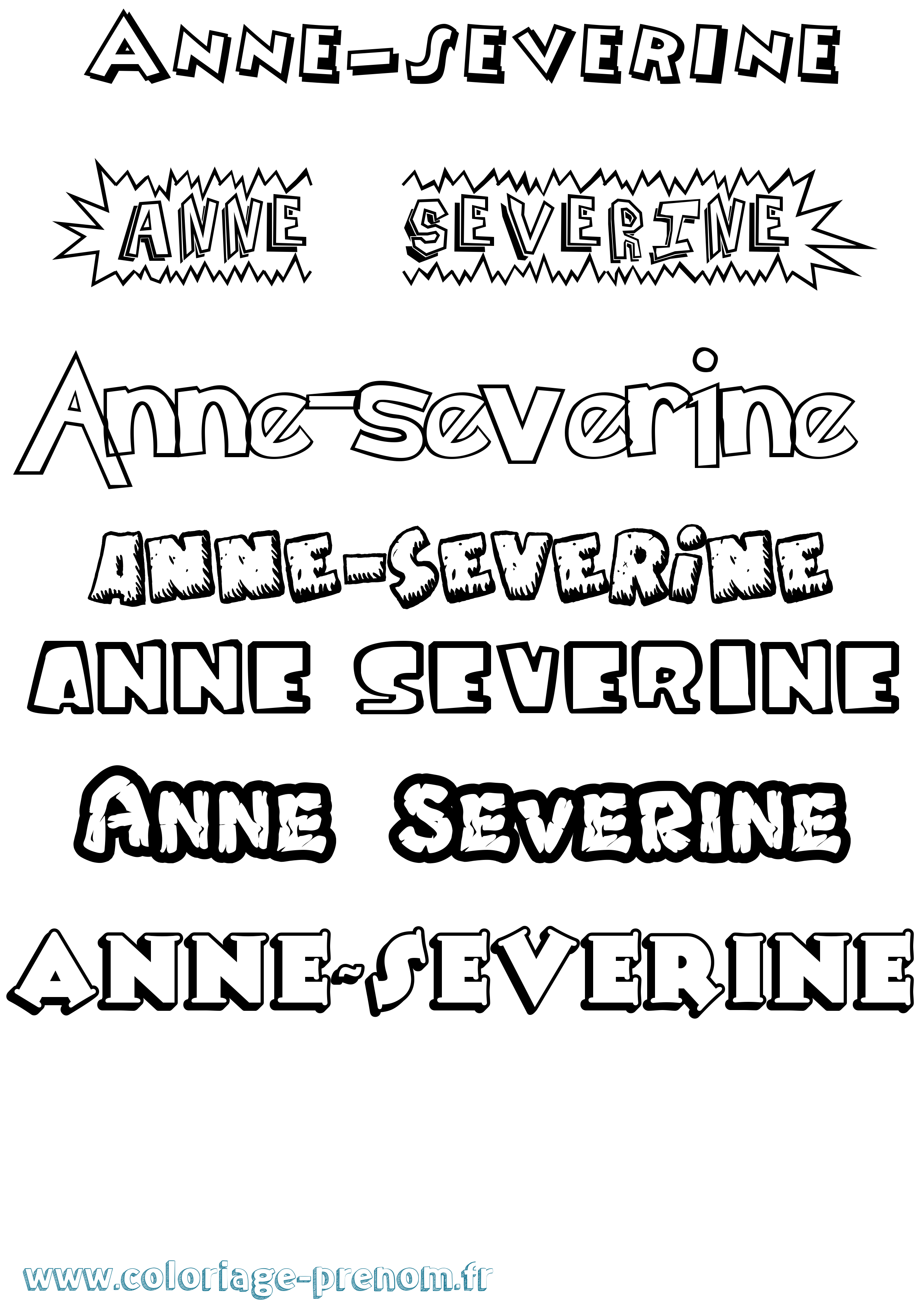 Coloriage prénom Anne-Severine Dessin Animé