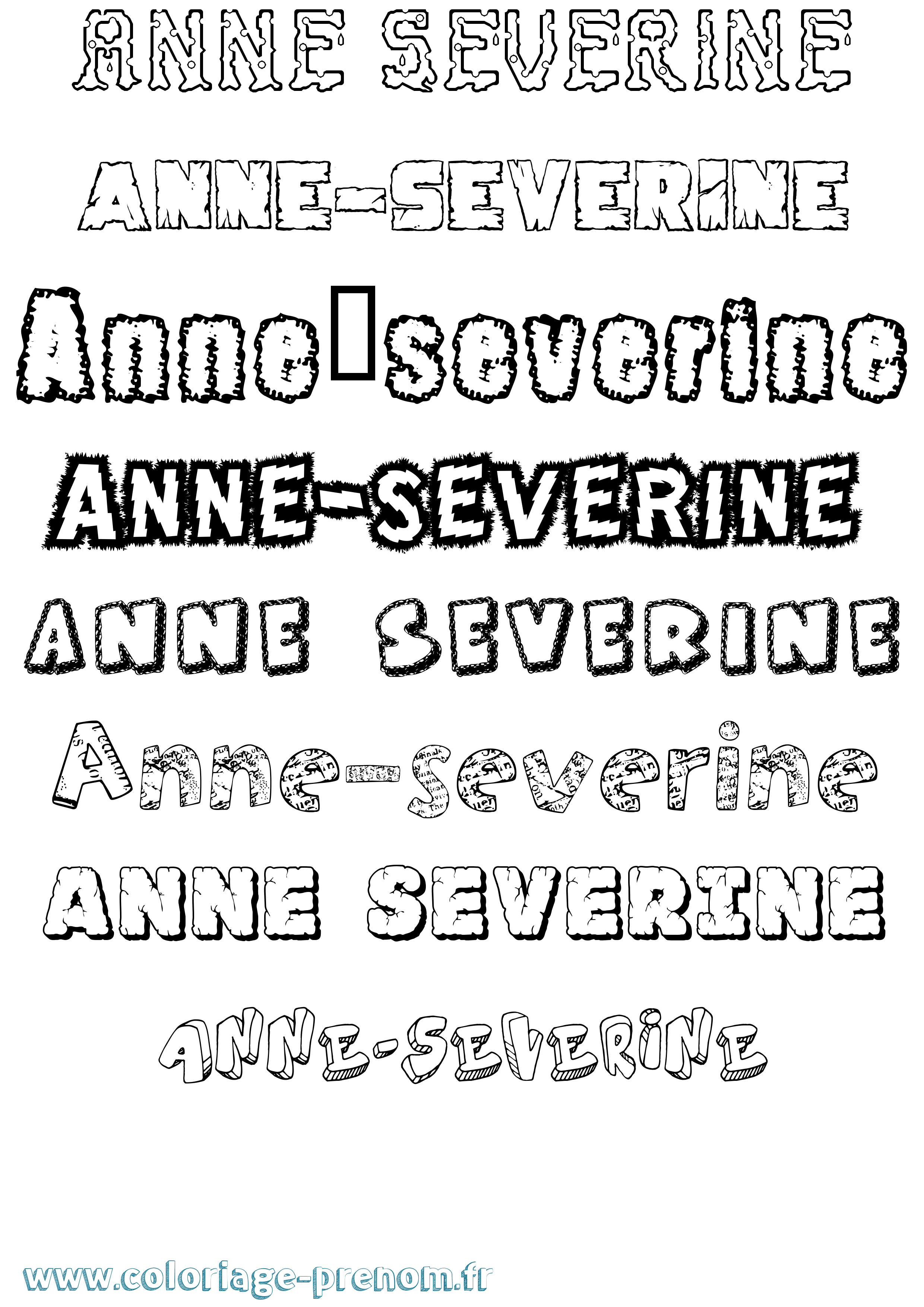 Coloriage prénom Anne-Severine Destructuré