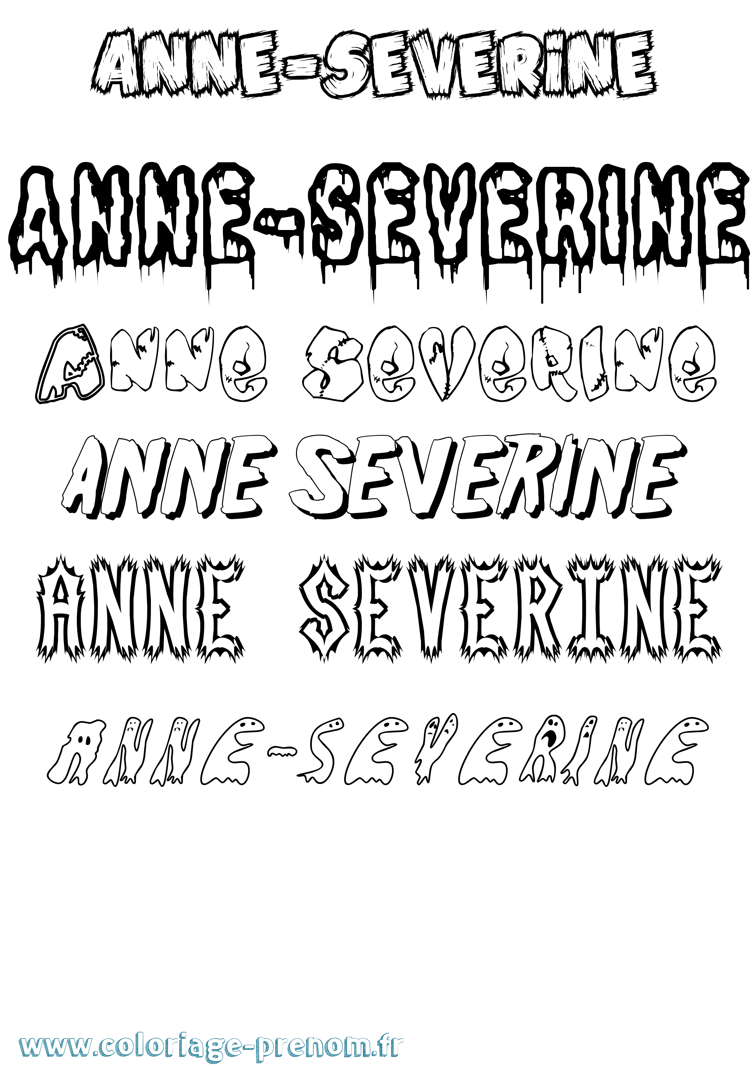 Coloriage prénom Anne-Severine Frisson