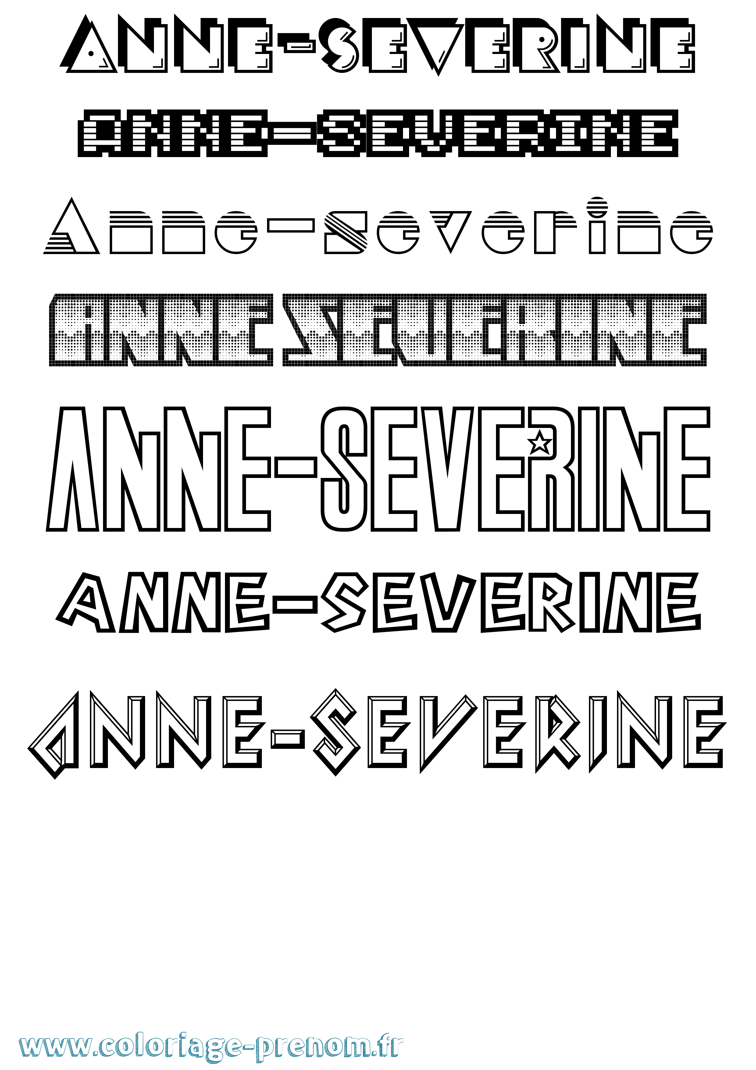 Coloriage prénom Anne-Severine Jeux Vidéos