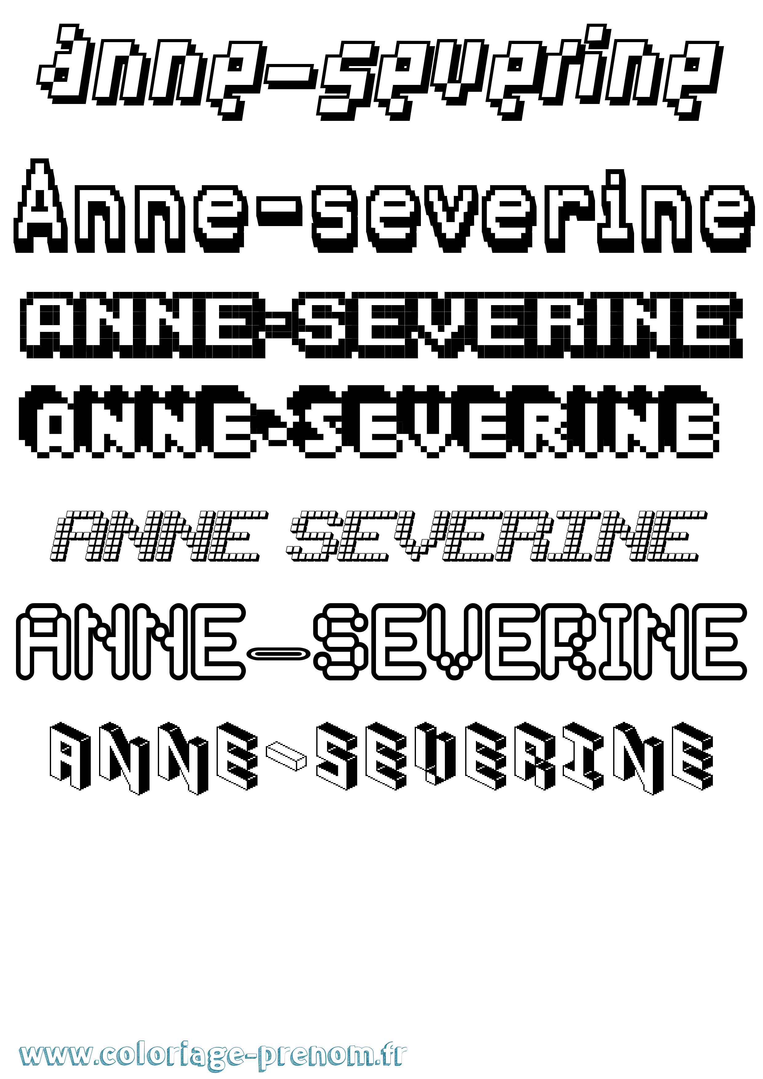 Coloriage prénom Anne-Severine Pixel