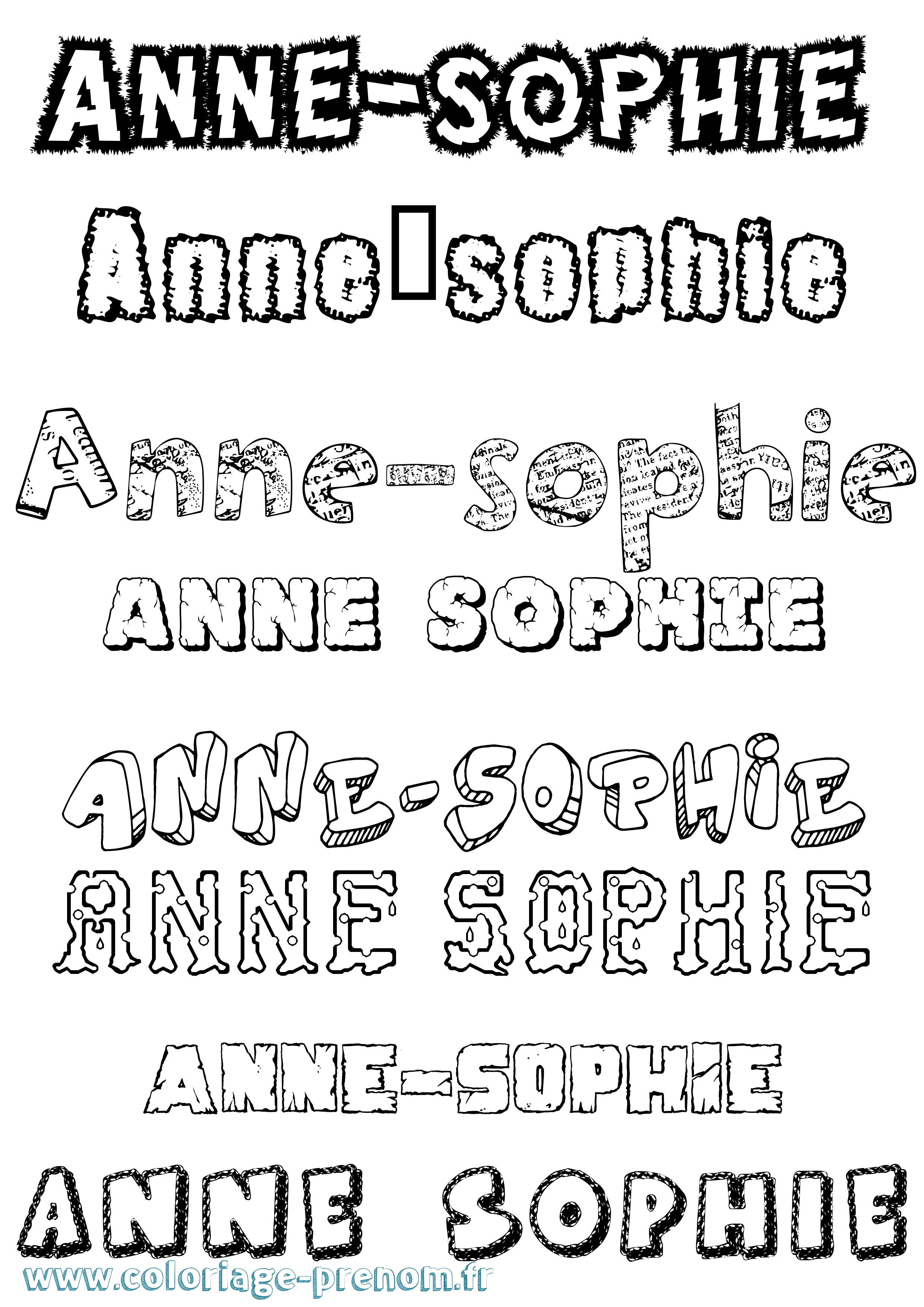 Coloriage prénom Anne-Sophie