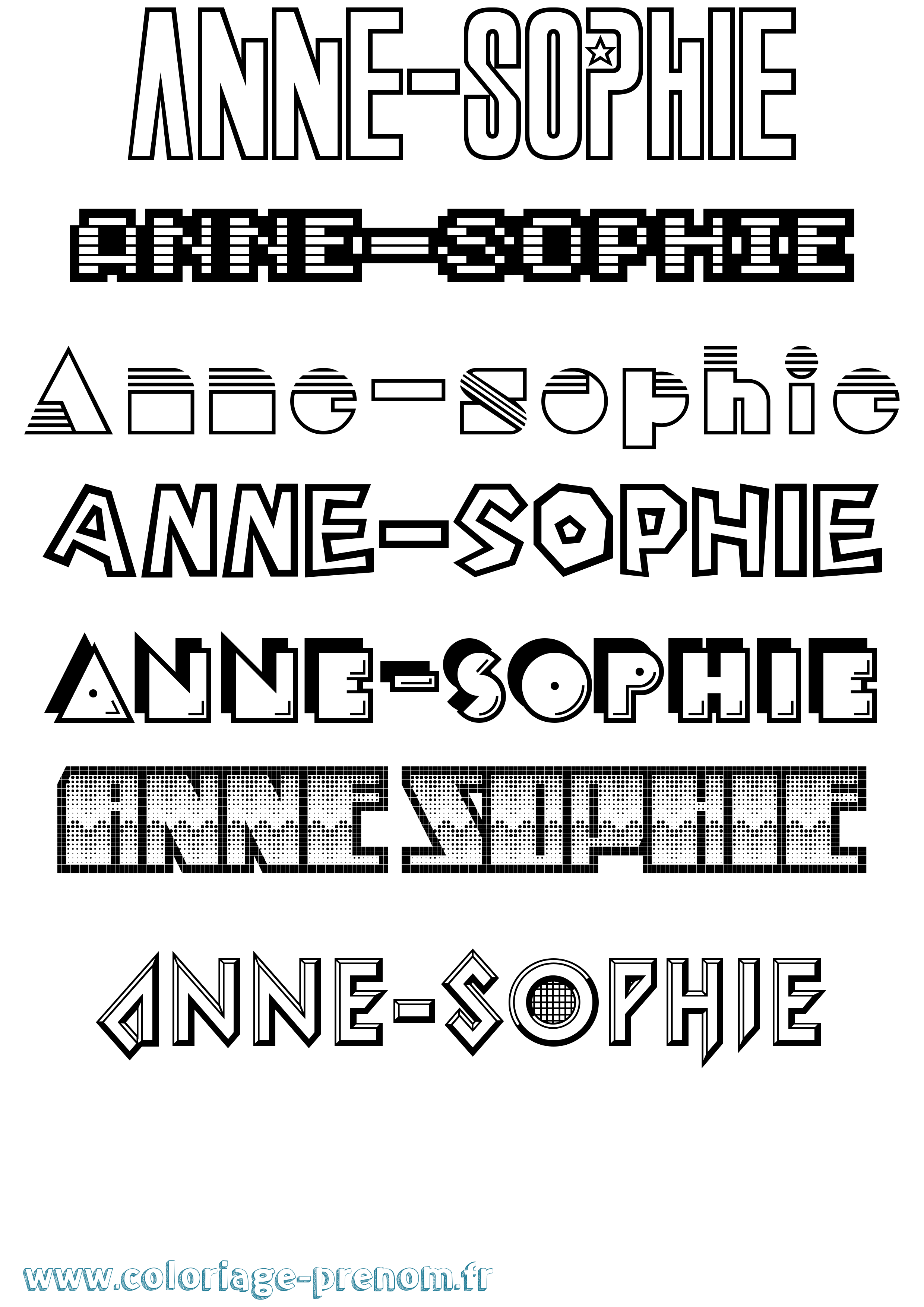 Coloriage prénom Anne-Sophie