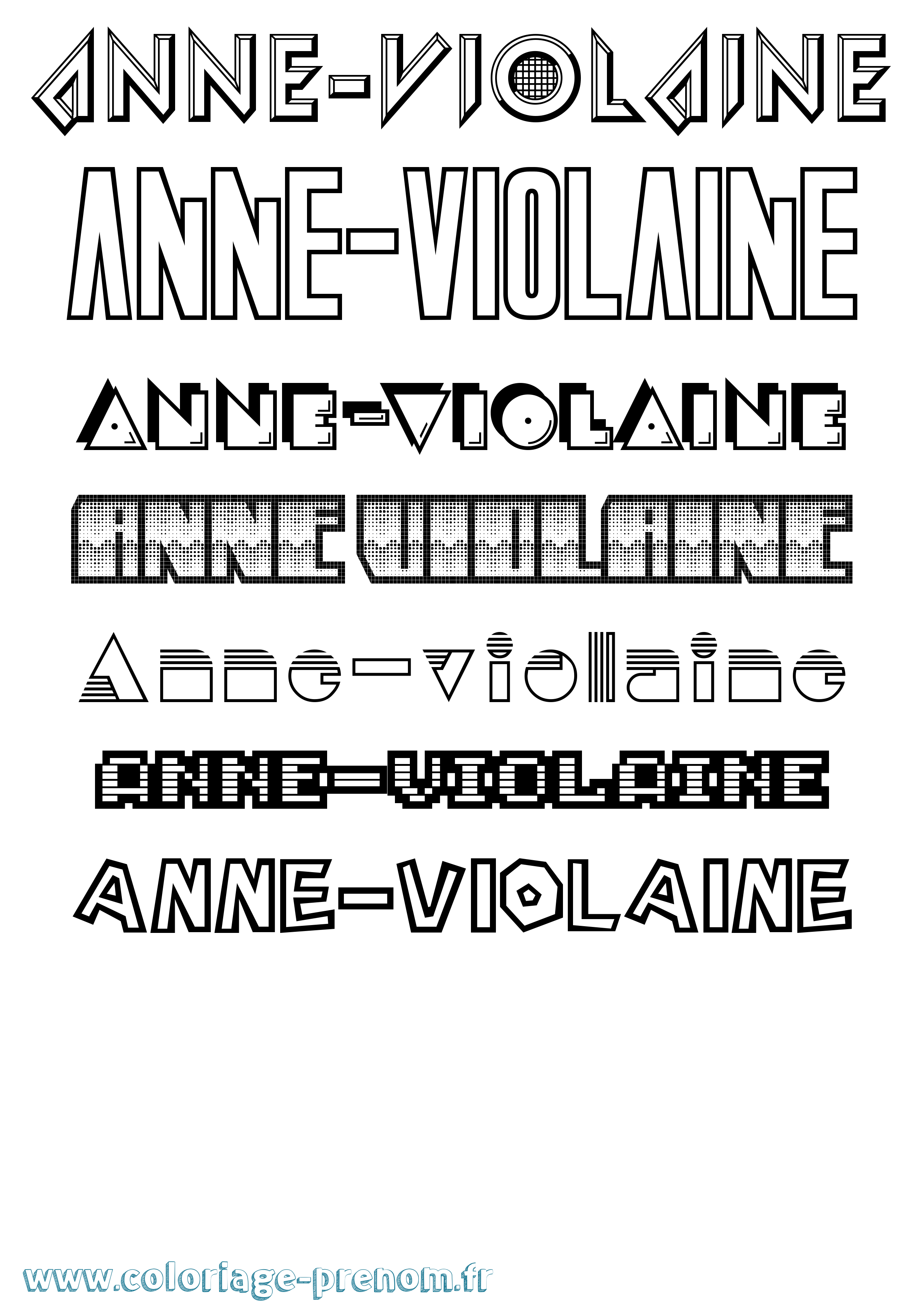 Coloriage prénom Anne-Violaine Jeux Vidéos