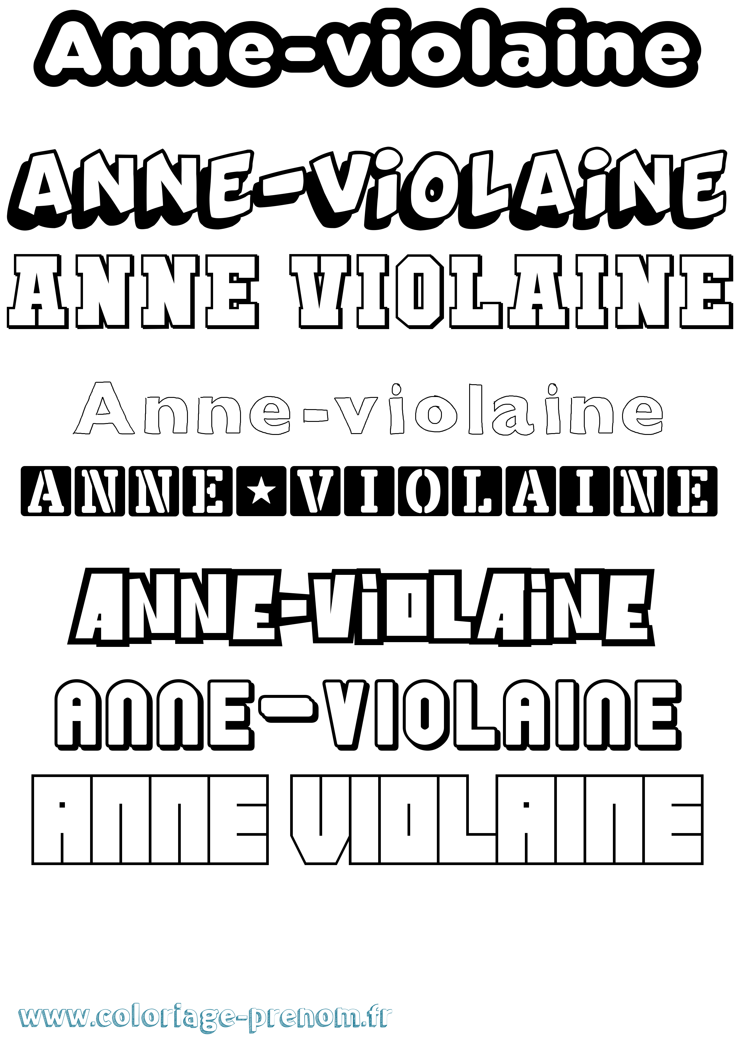 Coloriage prénom Anne-Violaine Simple