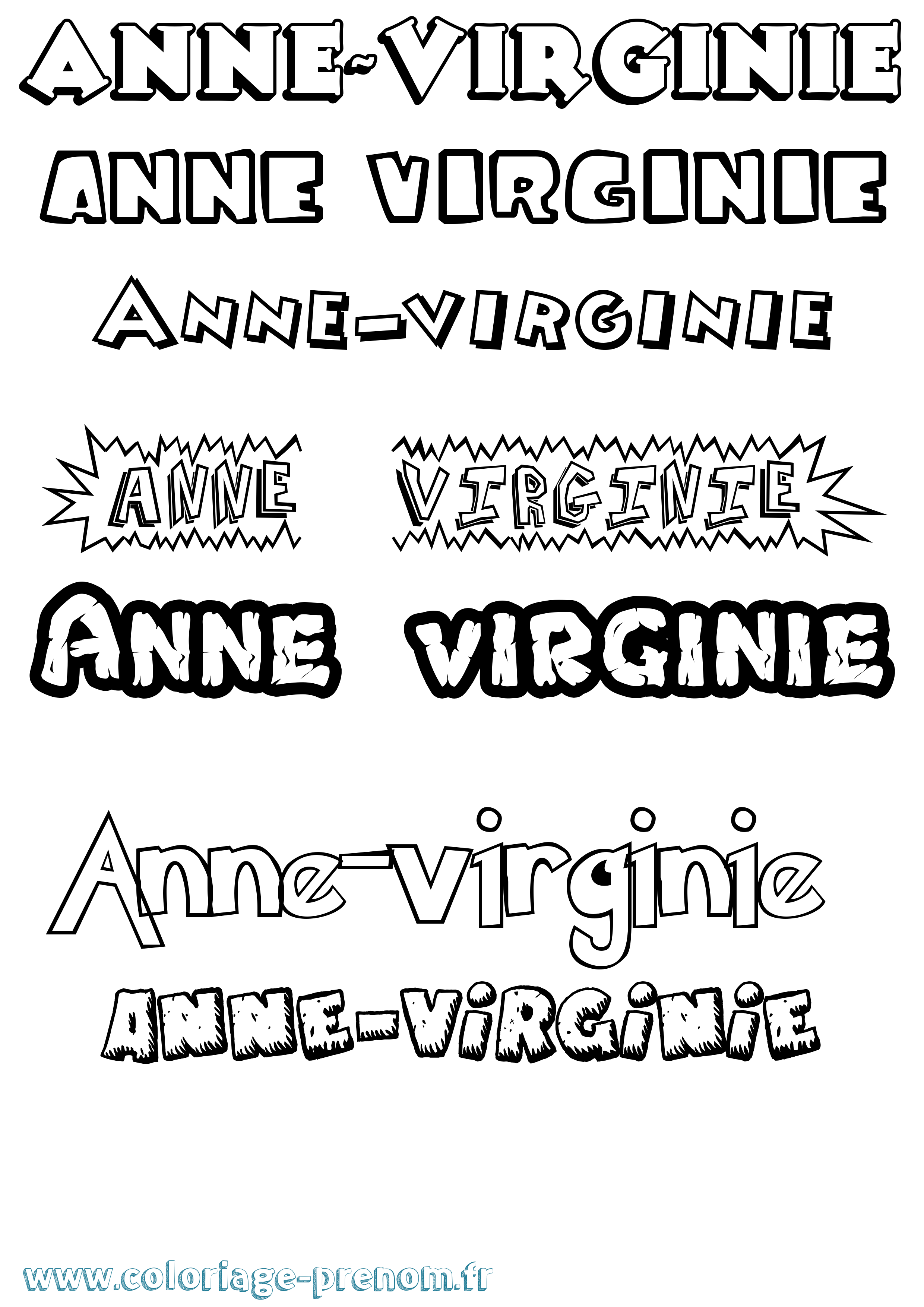 Coloriage prénom Anne-Virginie Dessin Animé