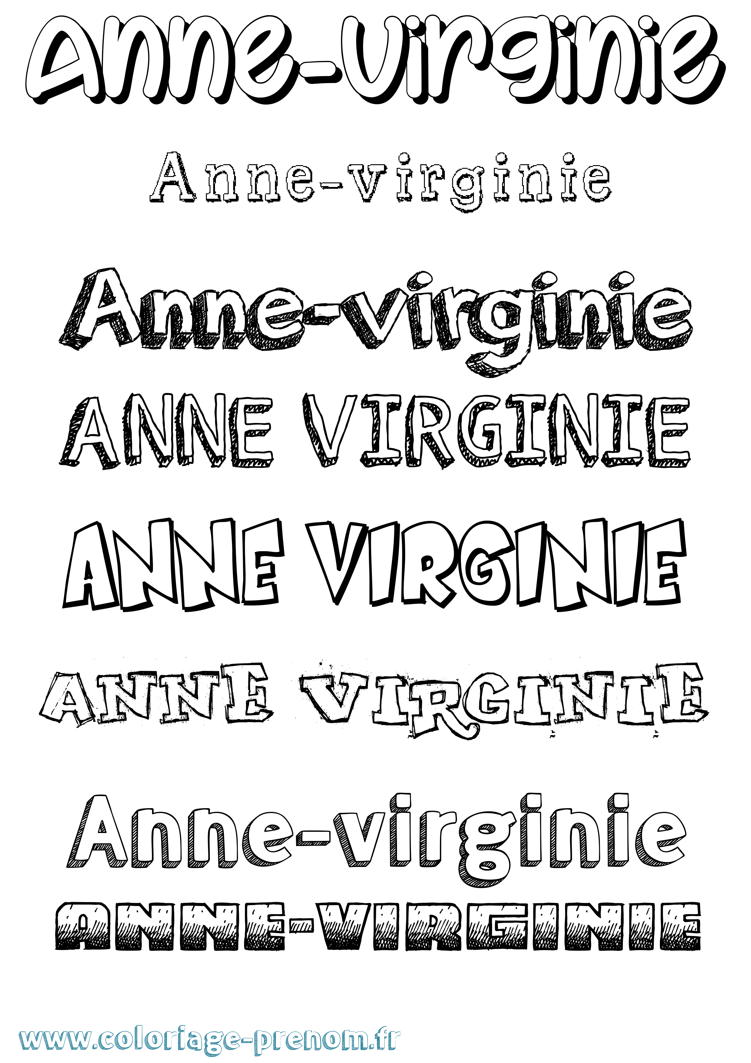 Coloriage prénom Anne-Virginie Dessiné