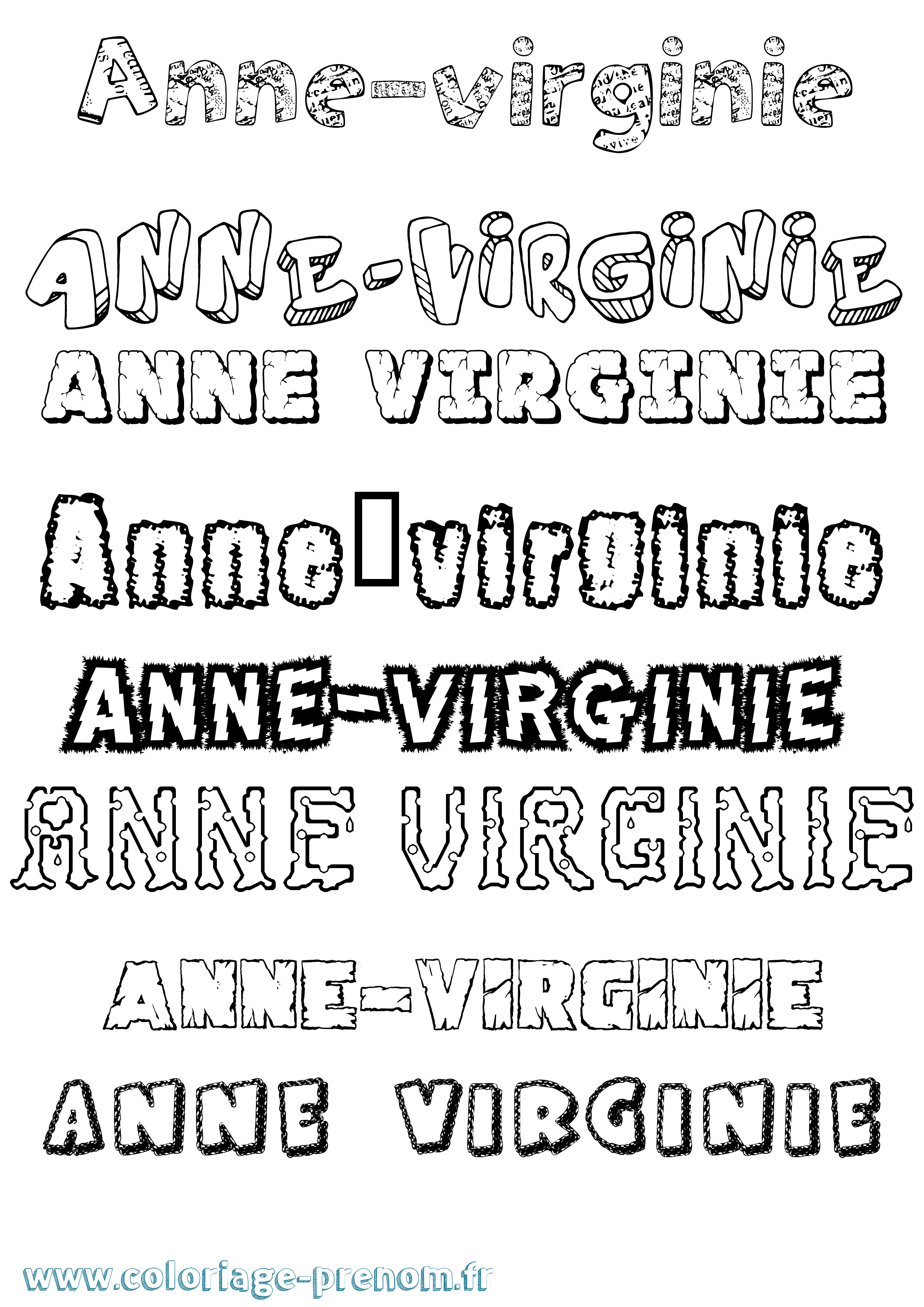 Coloriage prénom Anne-Virginie Destructuré