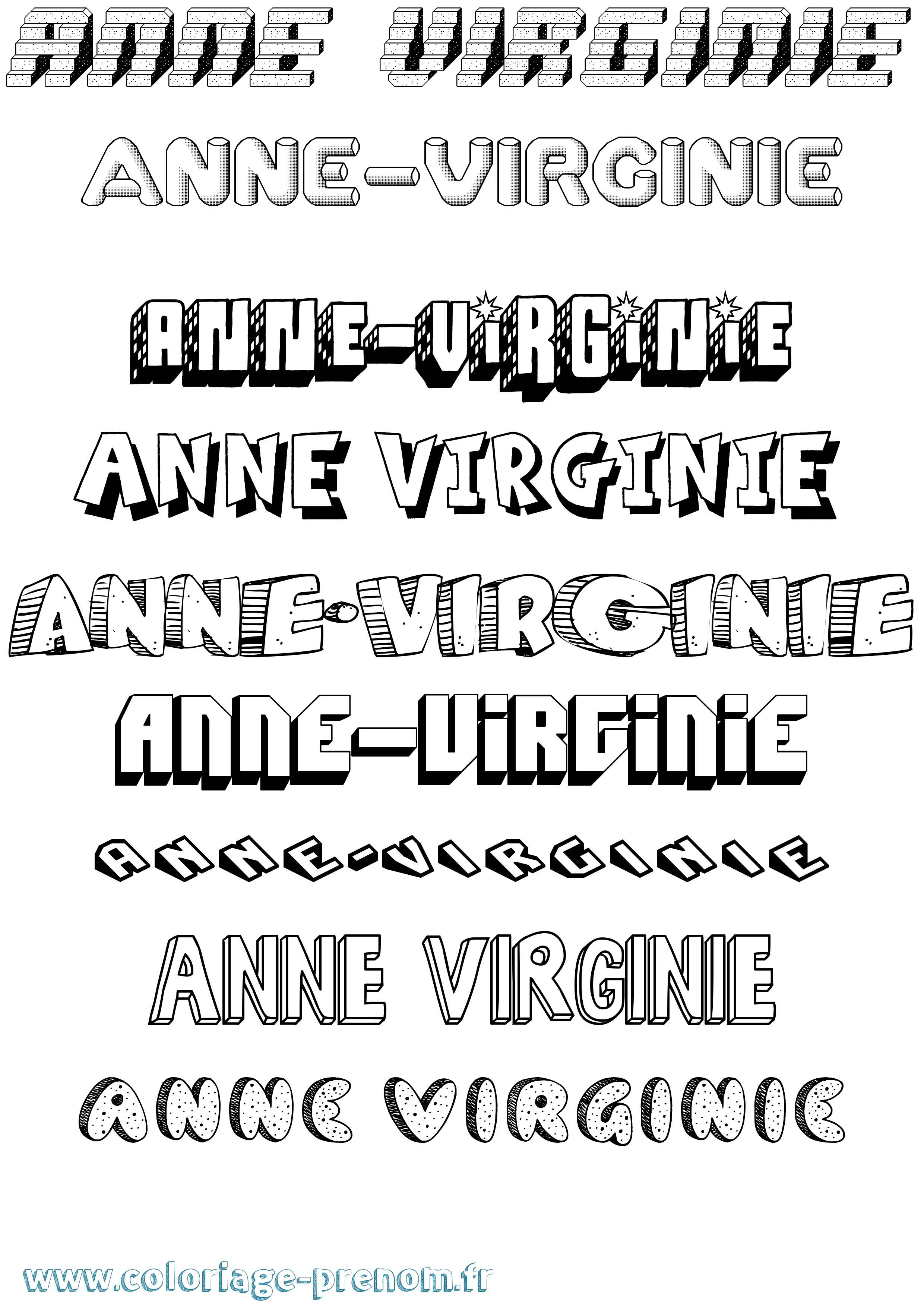 Coloriage prénom Anne-Virginie Effet 3D