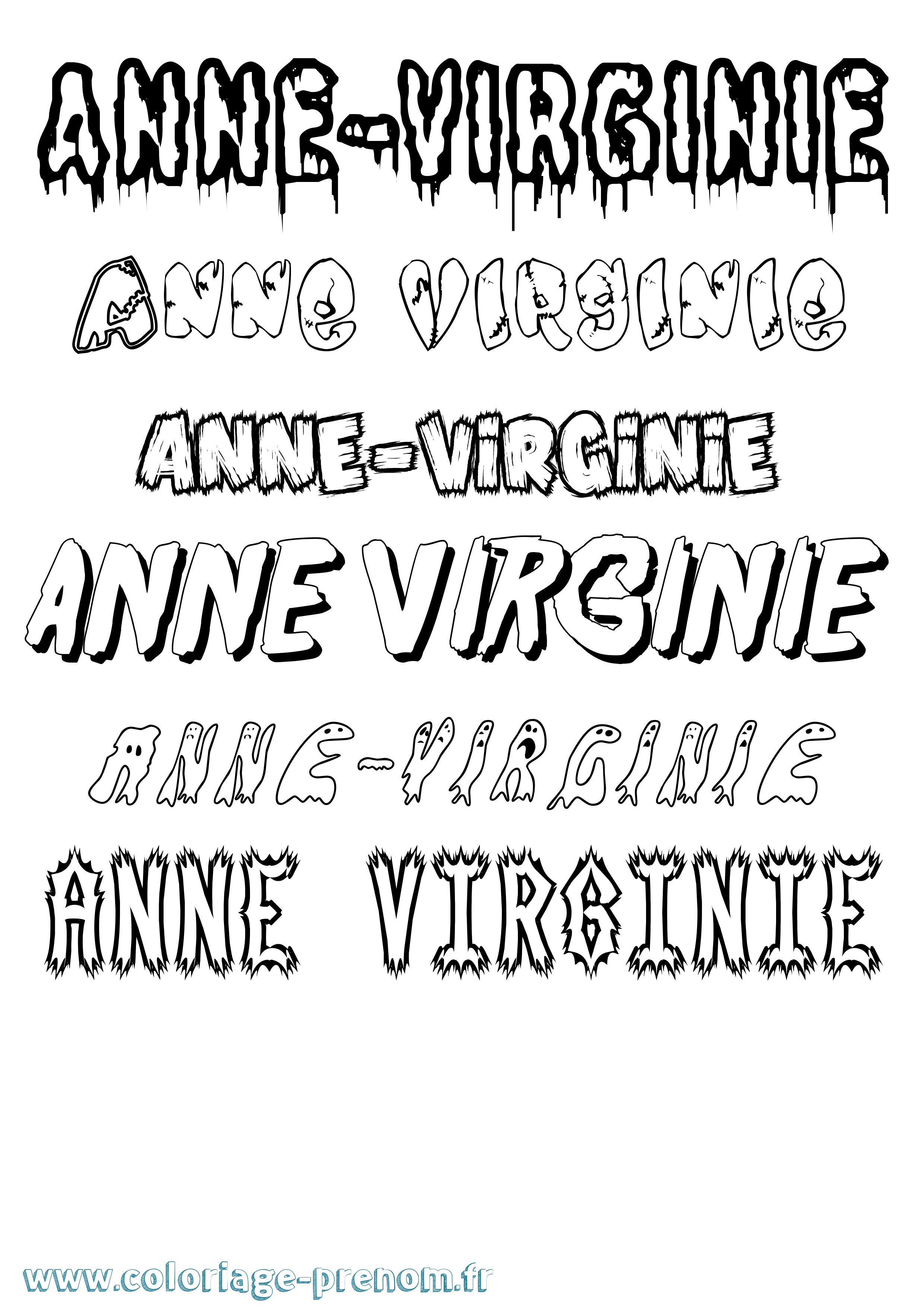 Coloriage prénom Anne-Virginie Frisson